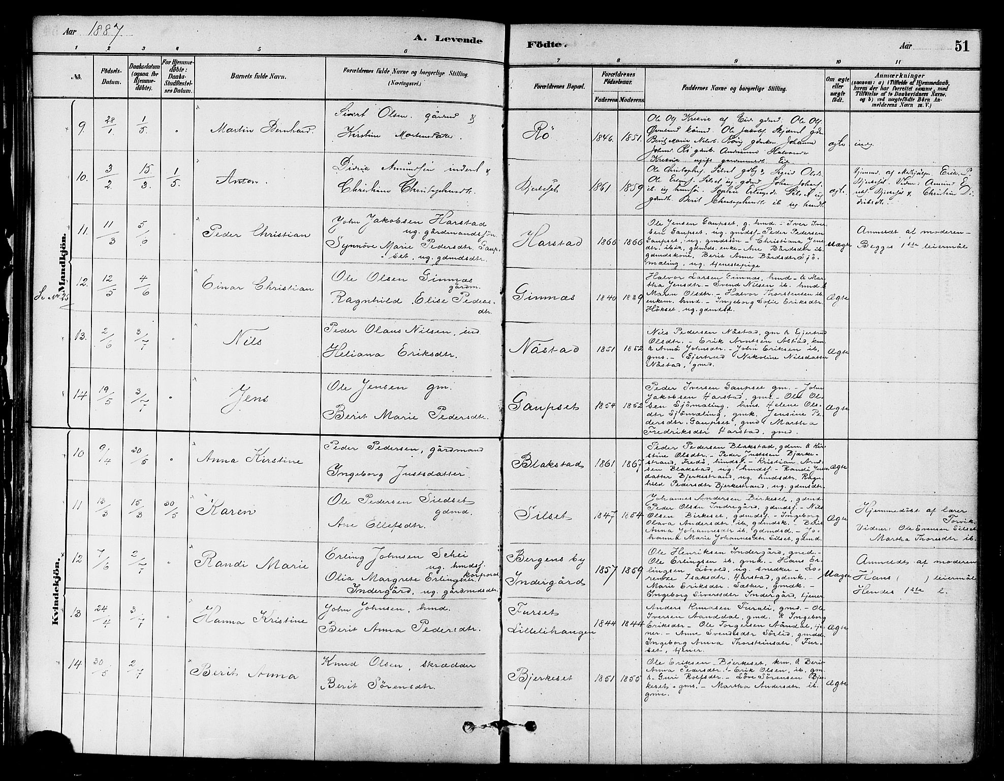 Ministerialprotokoller, klokkerbøker og fødselsregistre - Møre og Romsdal, AV/SAT-A-1454/584/L0967: Parish register (official) no. 584A07, 1879-1894, p. 51