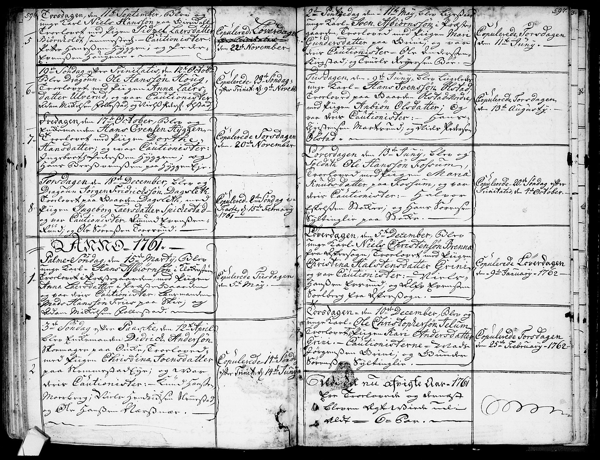 Røyken kirkebøker, SAKO/A-241/G/Ga/L0001: Parish register (copy) no. 1, 1740-1768, p. 596-597