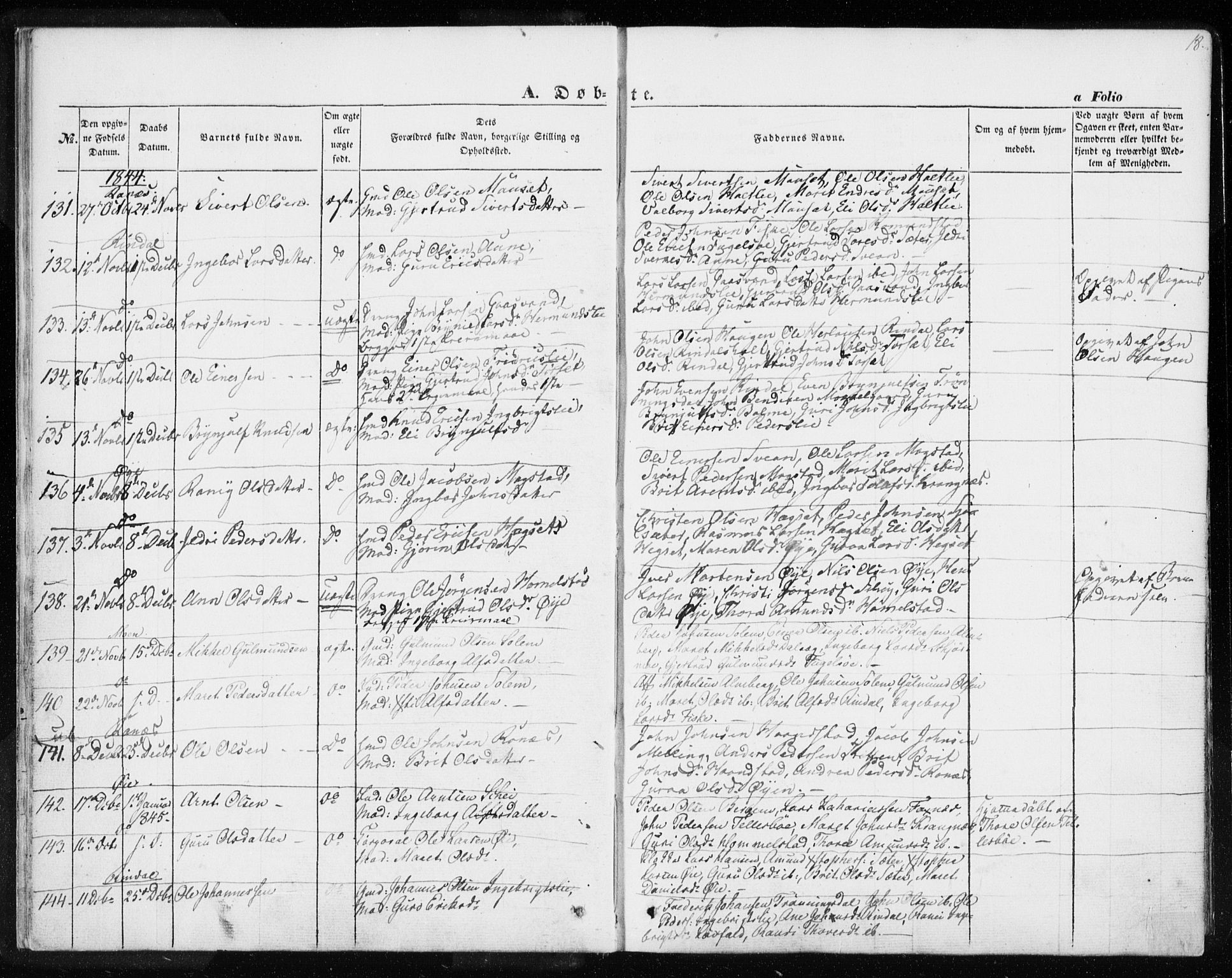 Ministerialprotokoller, klokkerbøker og fødselsregistre - Møre og Romsdal, AV/SAT-A-1454/595/L1043: Parish register (official) no. 595A05, 1843-1851, p. 18