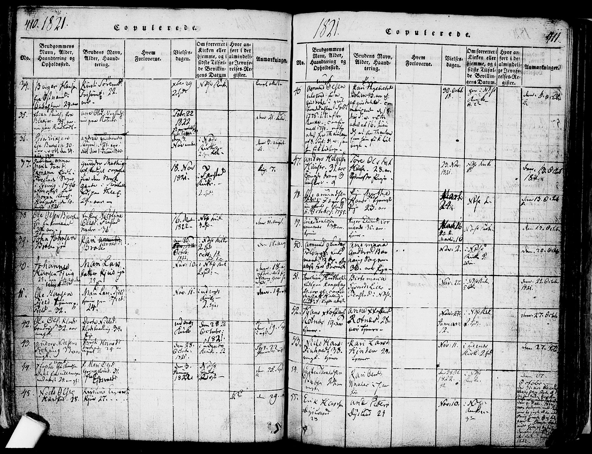Nes prestekontor Kirkebøker, SAO/A-10410/F/Fa/L0005: Parish register (official) no. I 5, 1815-1835, p. 410-411