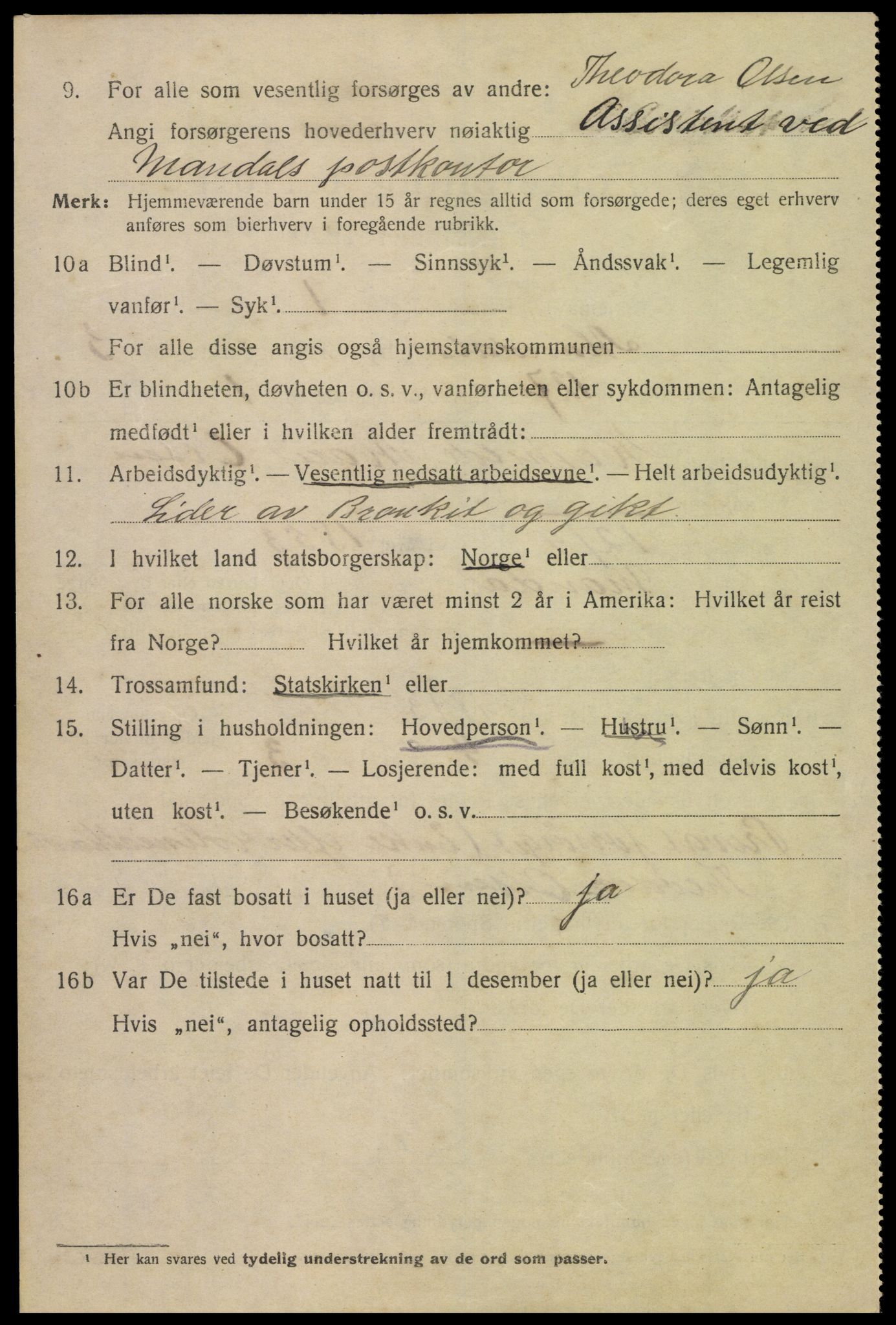 SAK, 1920 census for Mandal, 1920, p. 6894