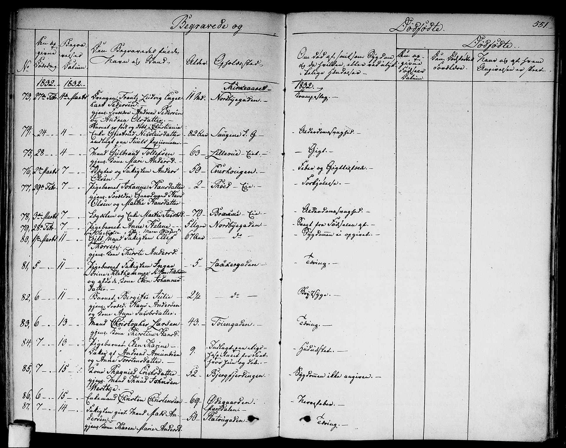 Aker prestekontor kirkebøker, AV/SAO-A-10861/F/L0013: Parish register (official) no. 13, 1828-1837, p. 551