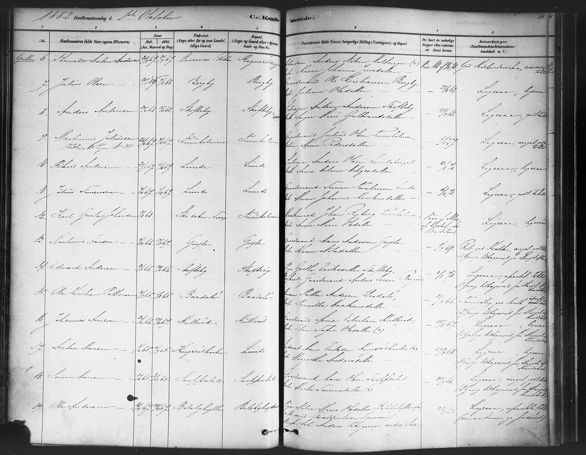 Varteig prestekontor Kirkebøker, SAO/A-10447a/F/Fa/L0002: Parish register (official) no. 2, 1878-1899, p. 123