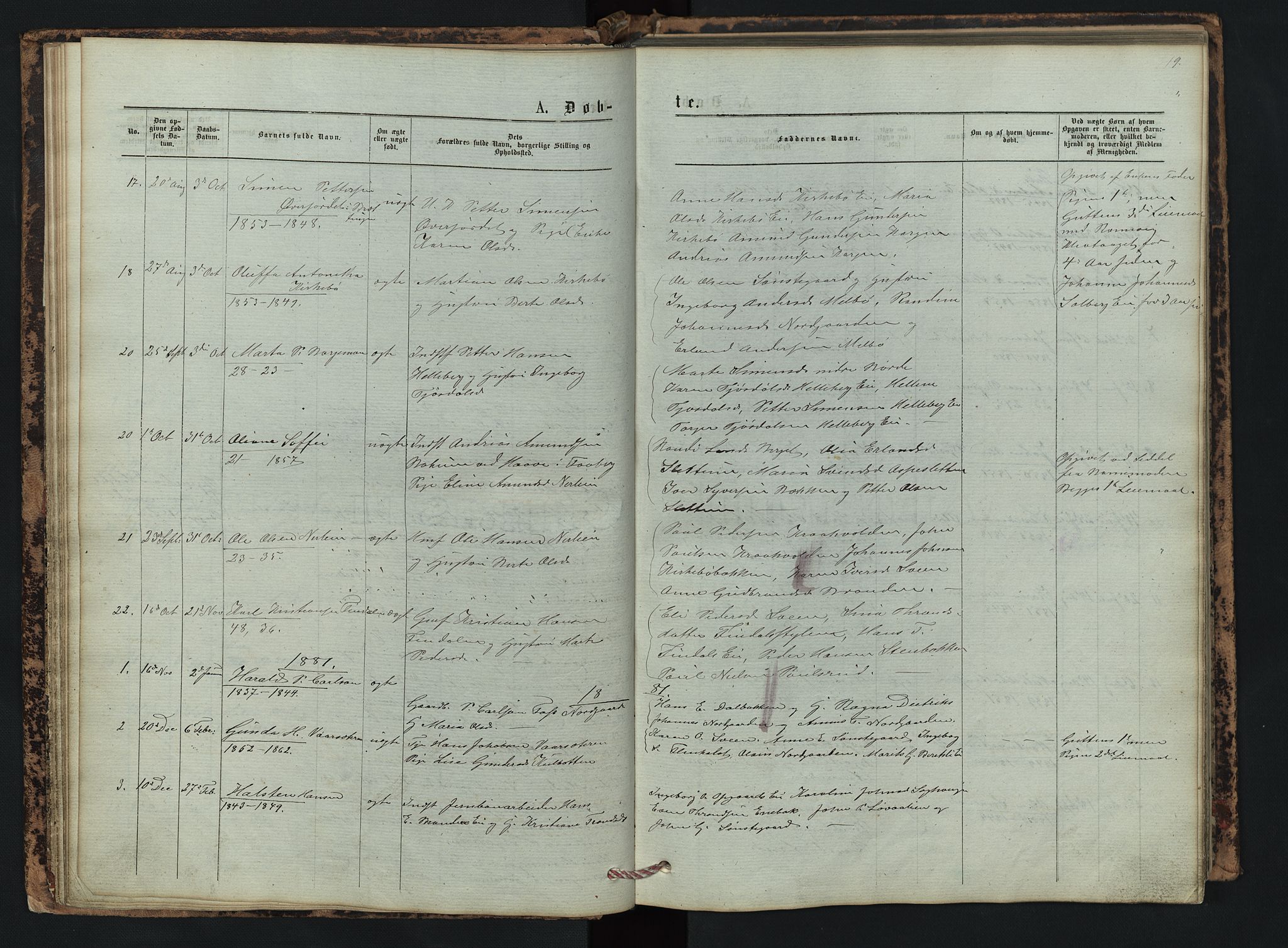 Vestre Gausdal prestekontor, AV/SAH-PREST-094/H/Ha/Hab/L0002: Parish register (copy) no. 2, 1874-1897, p. 19