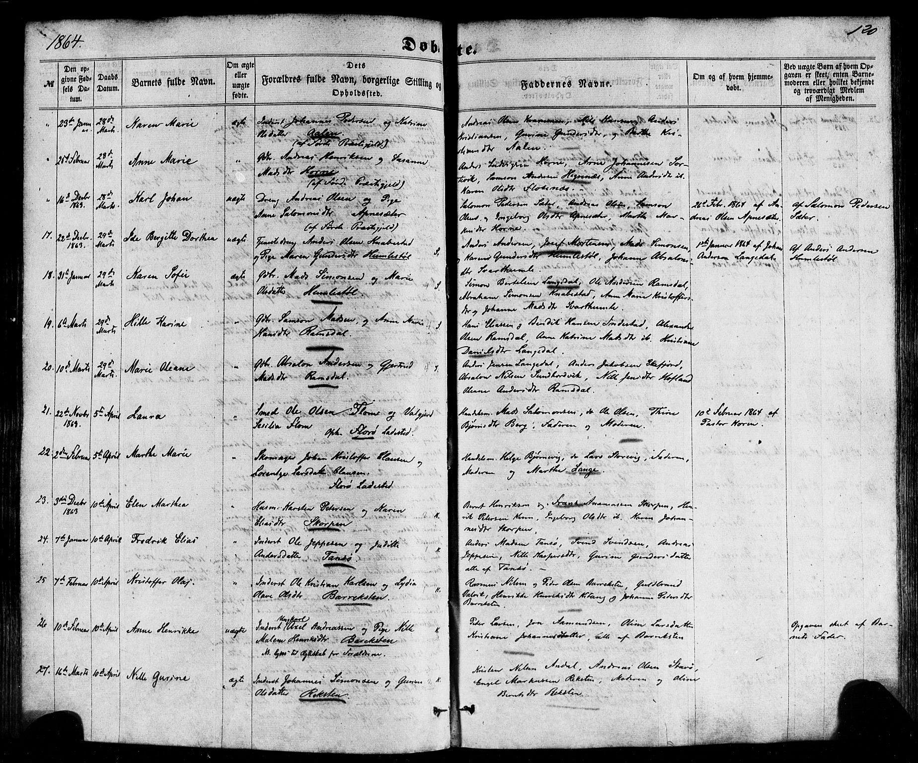 Kinn sokneprestembete, SAB/A-80801/H/Haa/Haaa/L0006: Parish register (official) no. A 6, 1857-1885, p. 120