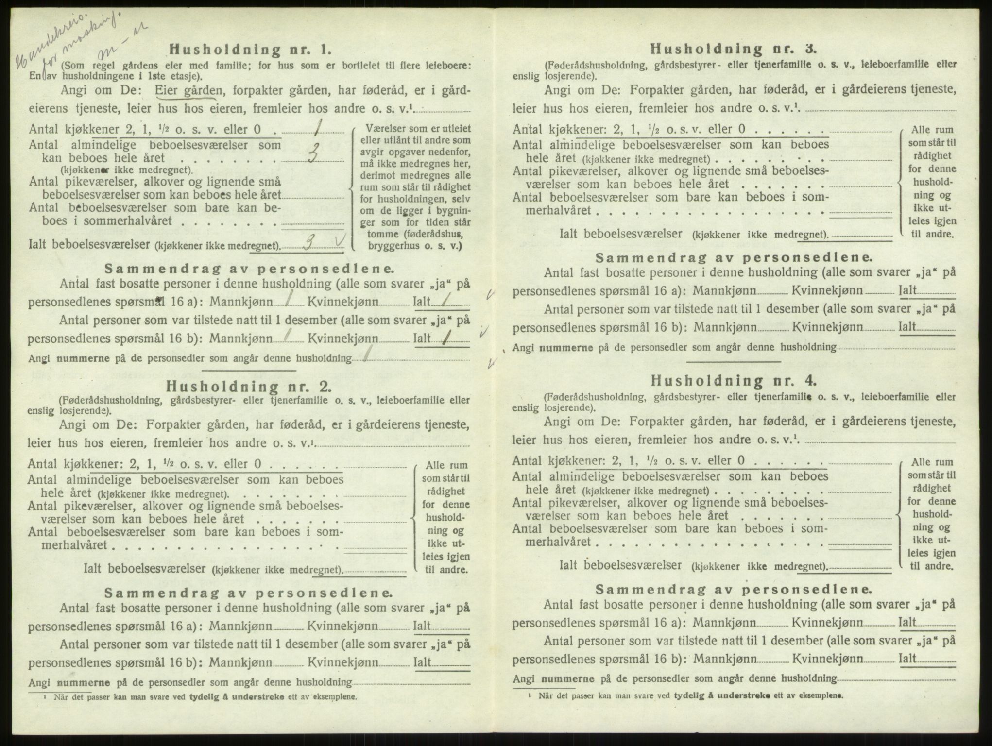 SAO, 1920 census for Varteig, 1920, p. 138