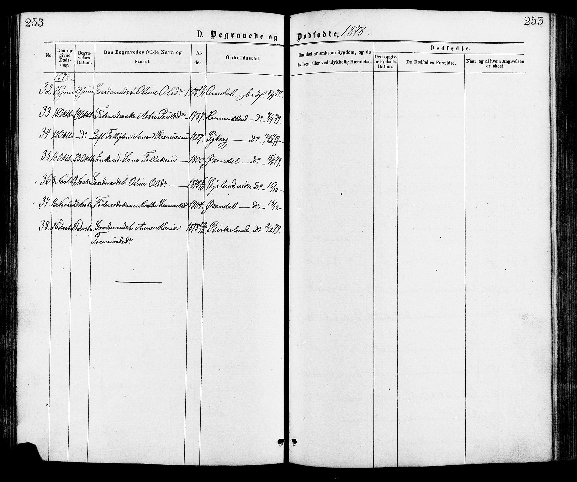 Hægebostad sokneprestkontor, AV/SAK-1111-0024/F/Fa/Faa/L0005: Parish register (official) no. A 5, 1864-1886, p. 253