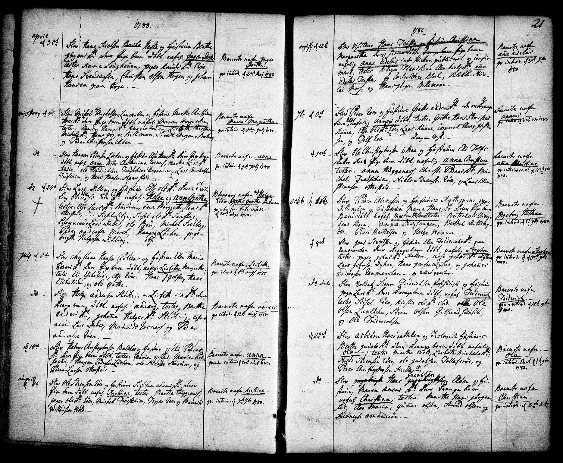 Rygge prestekontor Kirkebøker, SAO/A-10084b/F/Fa/L0002: Parish register (official) no. 2, 1771-1814, p. 21