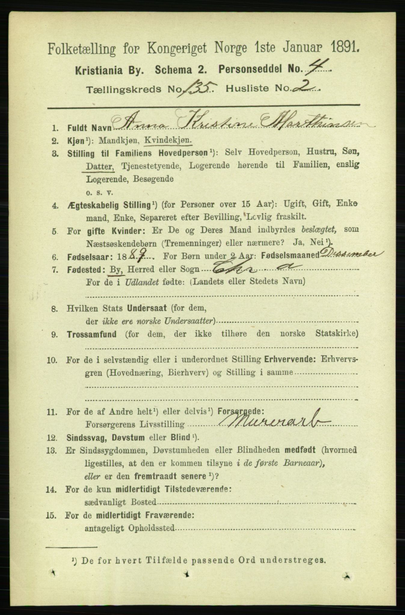 RA, 1891 census for 0301 Kristiania, 1891, p. 74555