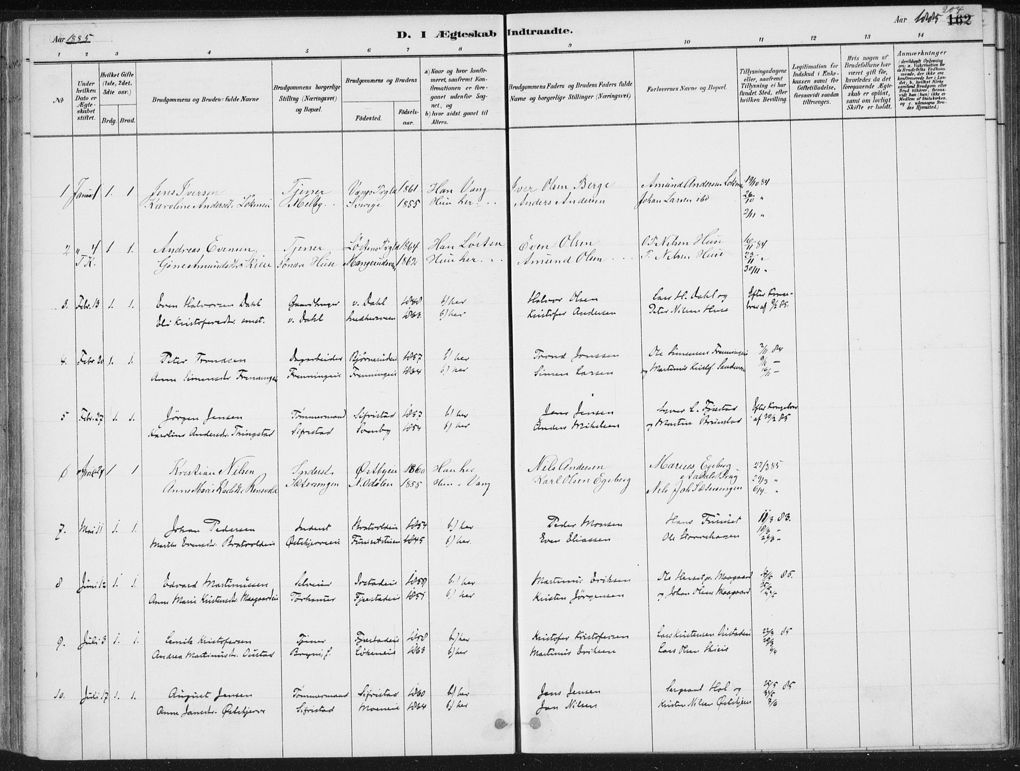 Romedal prestekontor, AV/SAH-PREST-004/K/L0010: Parish register (official) no. 10, 1880-1895, p. 204