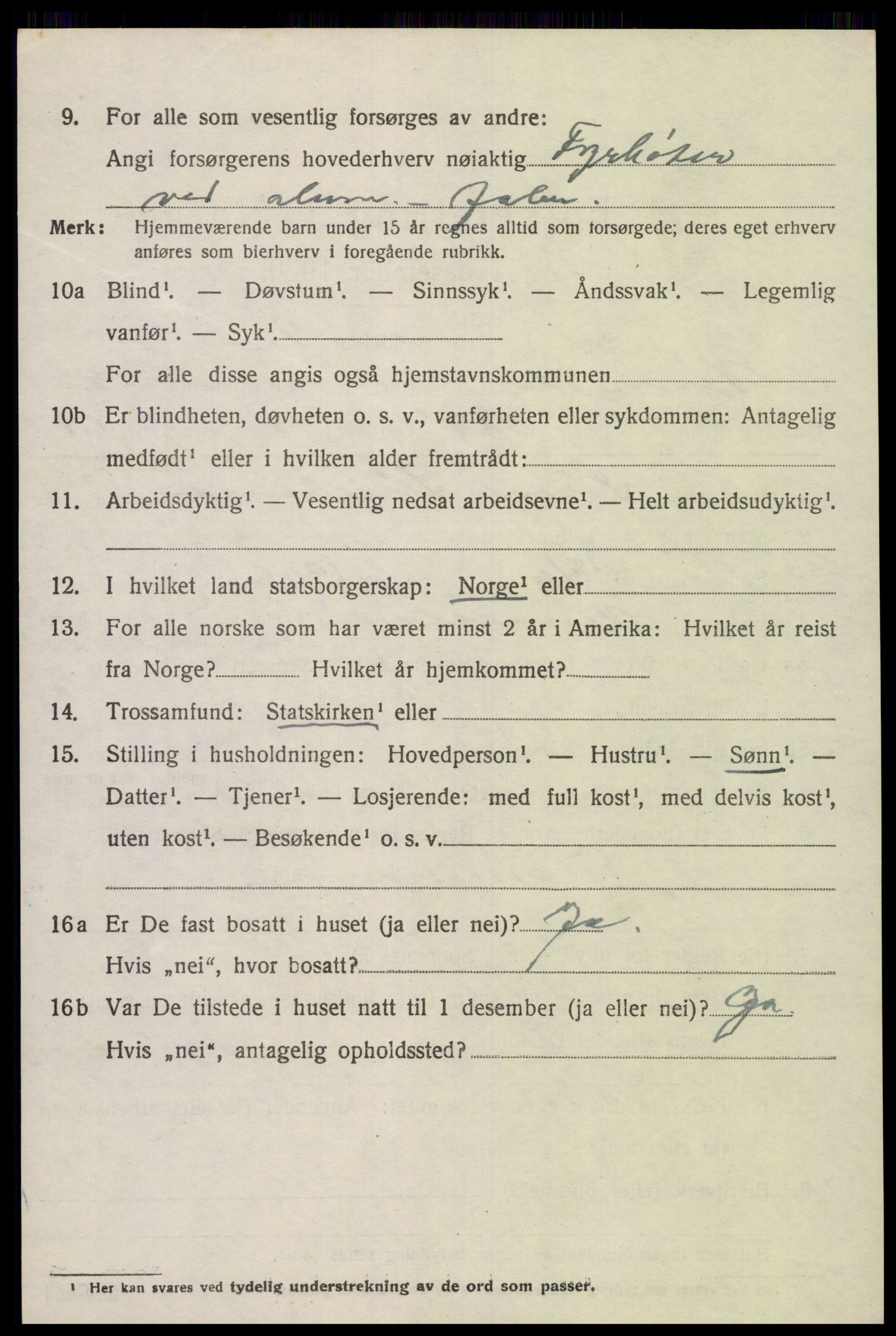 SAK, 1920 census for Vennesla, 1920, p. 1825