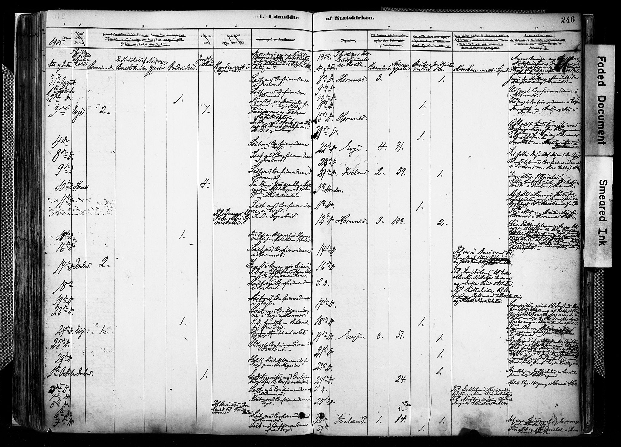 Evje sokneprestkontor, AV/SAK-1111-0008/F/Fa/Faa/L0007: Parish register (official) no. A 7, 1884-1909, p. 246