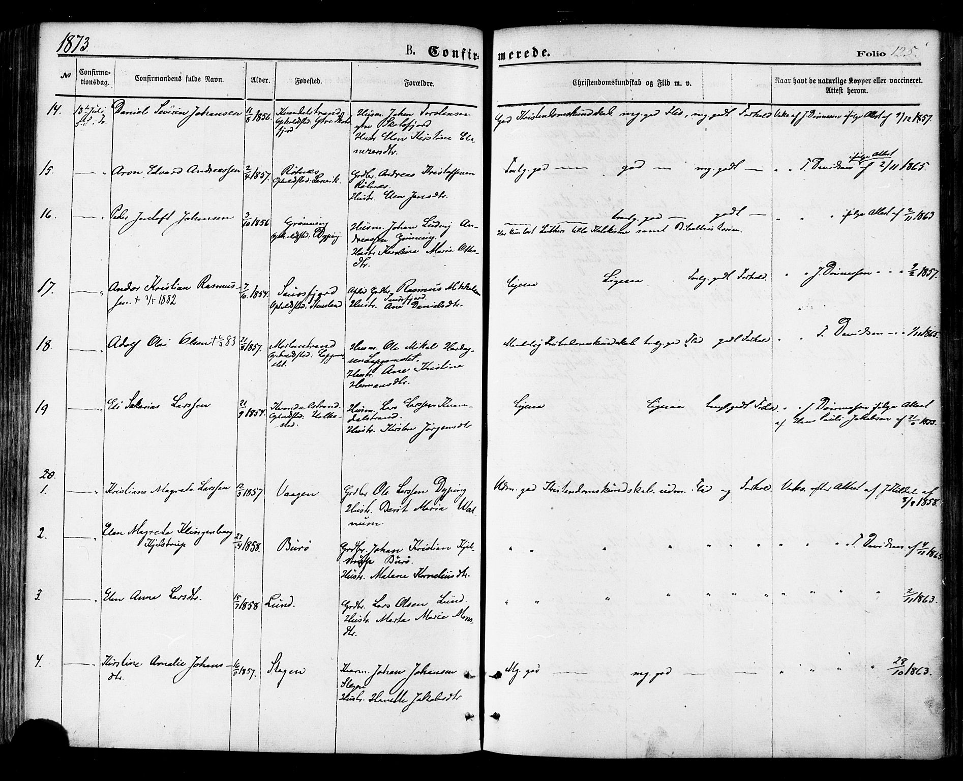 Ministerialprotokoller, klokkerbøker og fødselsregistre - Nordland, AV/SAT-A-1459/855/L0802: Parish register (official) no. 855A10, 1875-1886, p. 125