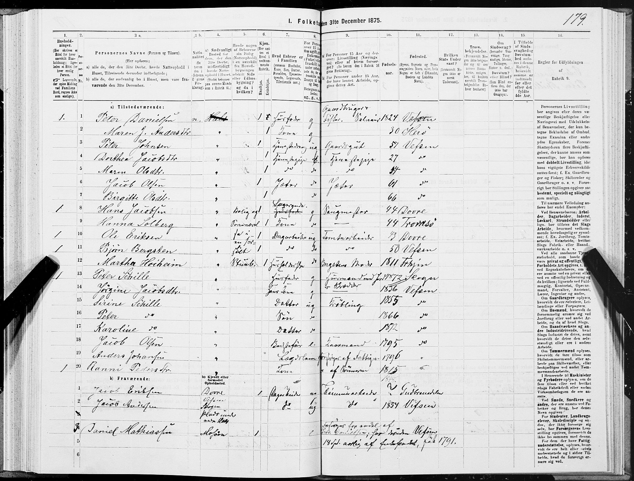 SAT, 1875 census for 1824L Vefsn/Vefsn, 1875, p. 2179