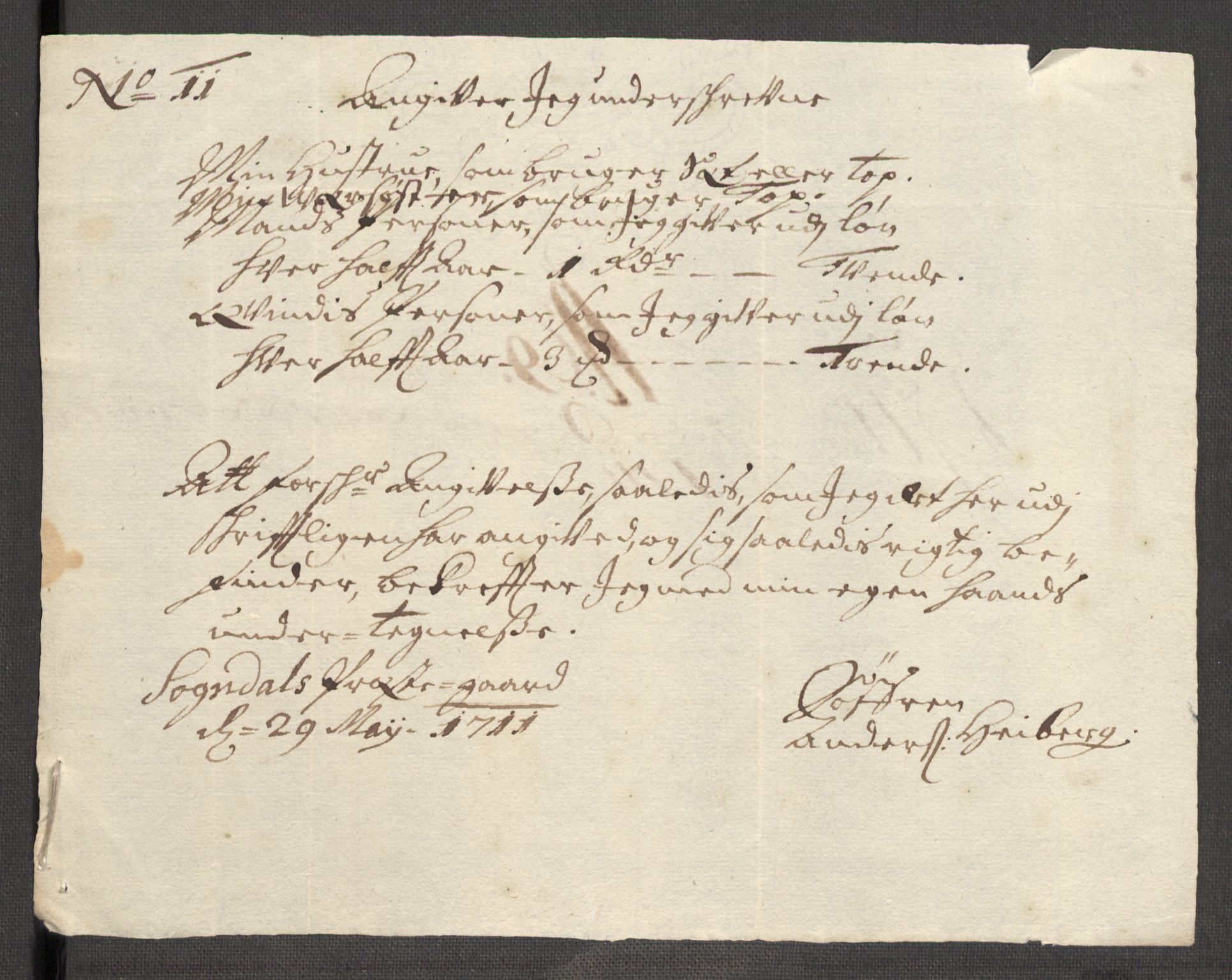 Rentekammeret inntil 1814, Reviderte regnskaper, Fogderegnskap, RA/EA-4092/R52/L3317: Fogderegnskap Sogn, 1711, p. 364