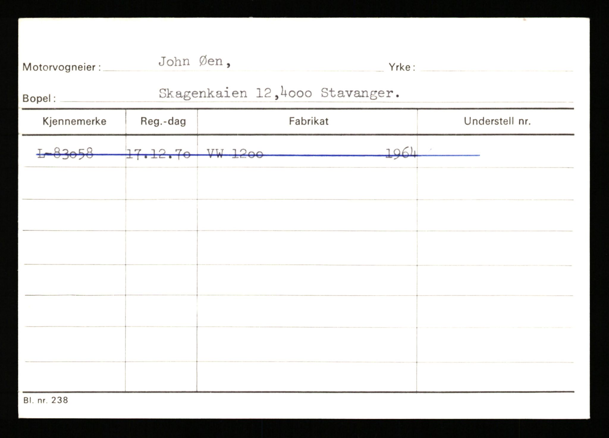 Stavanger trafikkstasjon, SAST/A-101942/0/H/L0043: Viste - Øksendal, 1930-1971, p. 1916