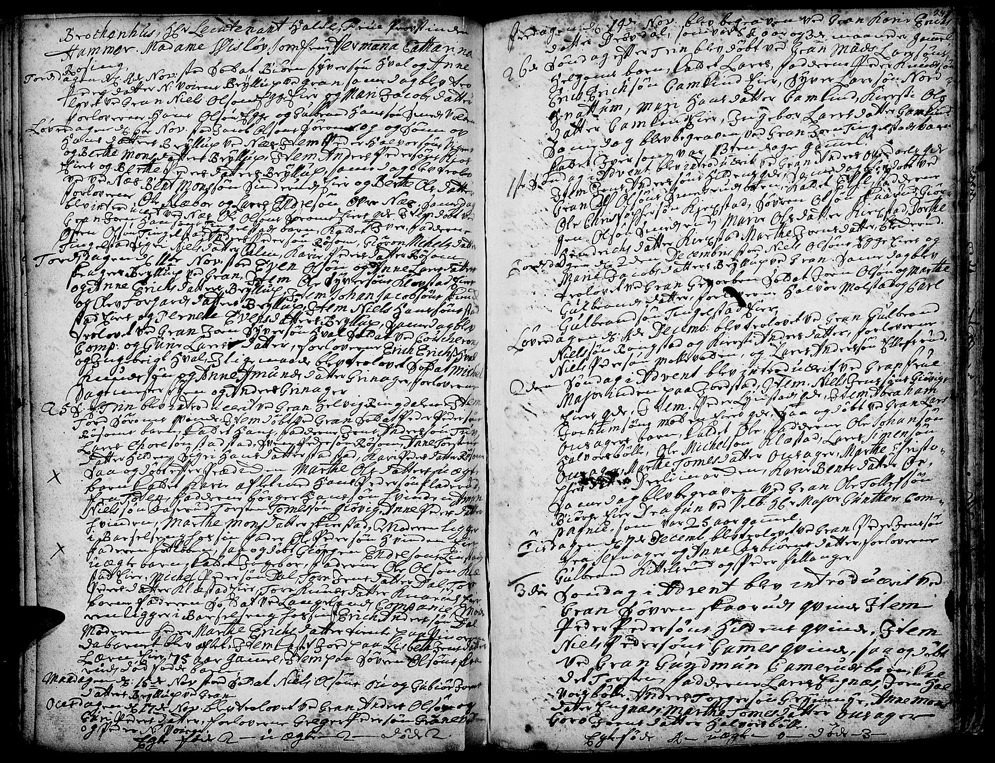 Gran prestekontor, AV/SAH-PREST-112/H/Ha/Haa/L0001: Parish register (official) no. 1, 1707-1731, p. 248