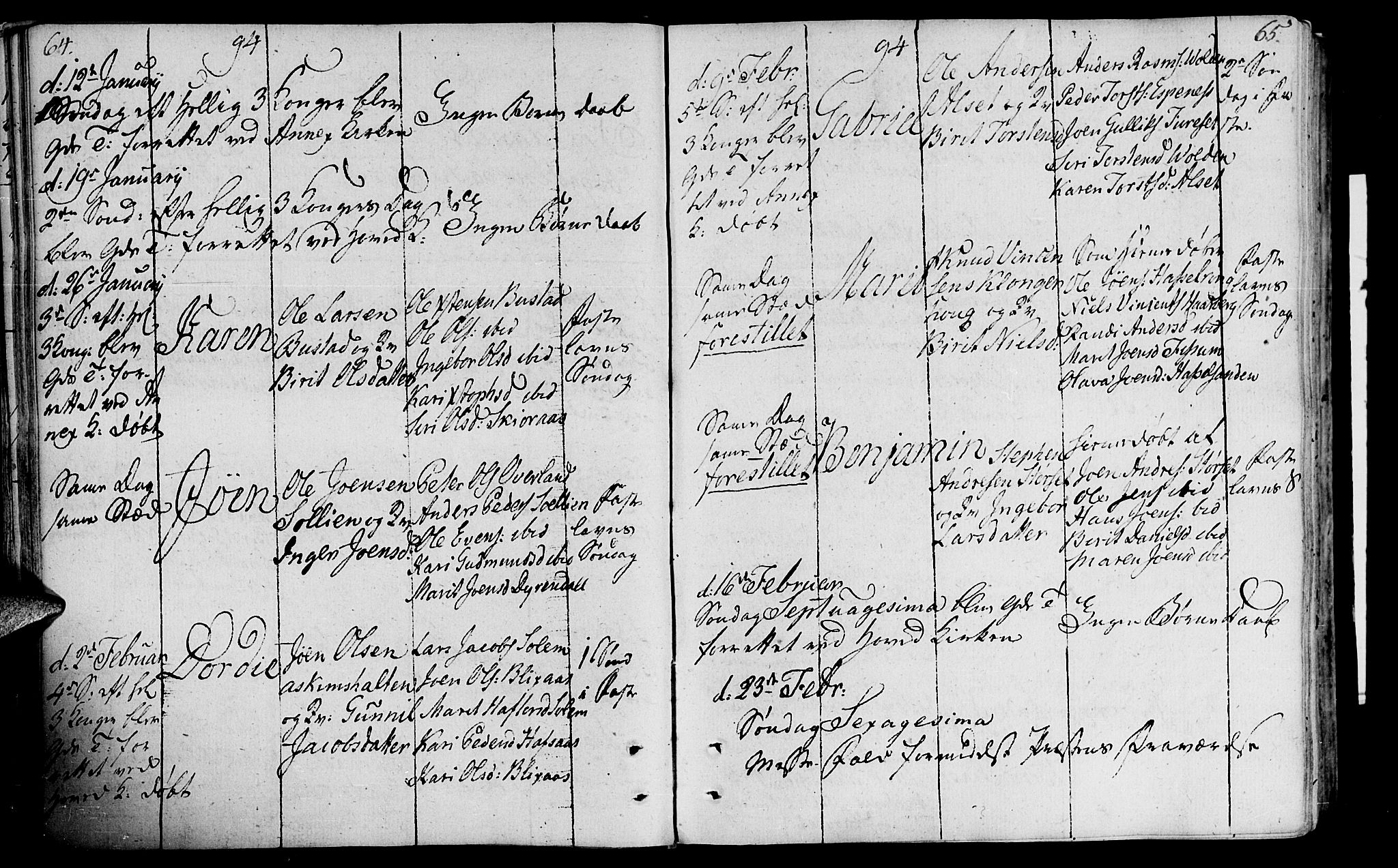Ministerialprotokoller, klokkerbøker og fødselsregistre - Sør-Trøndelag, SAT/A-1456/646/L0606: Parish register (official) no. 646A04, 1791-1805, p. 64-65