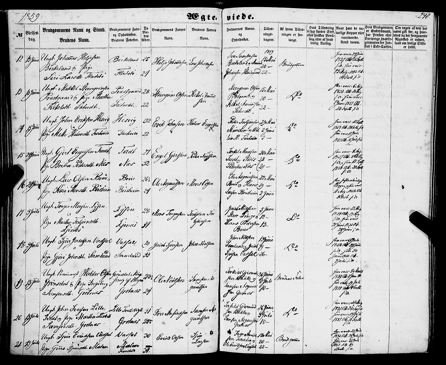 Strandebarm sokneprestembete, AV/SAB-A-78401/H/Haa: Parish register (official) no. A 8, 1858-1872, p. 248