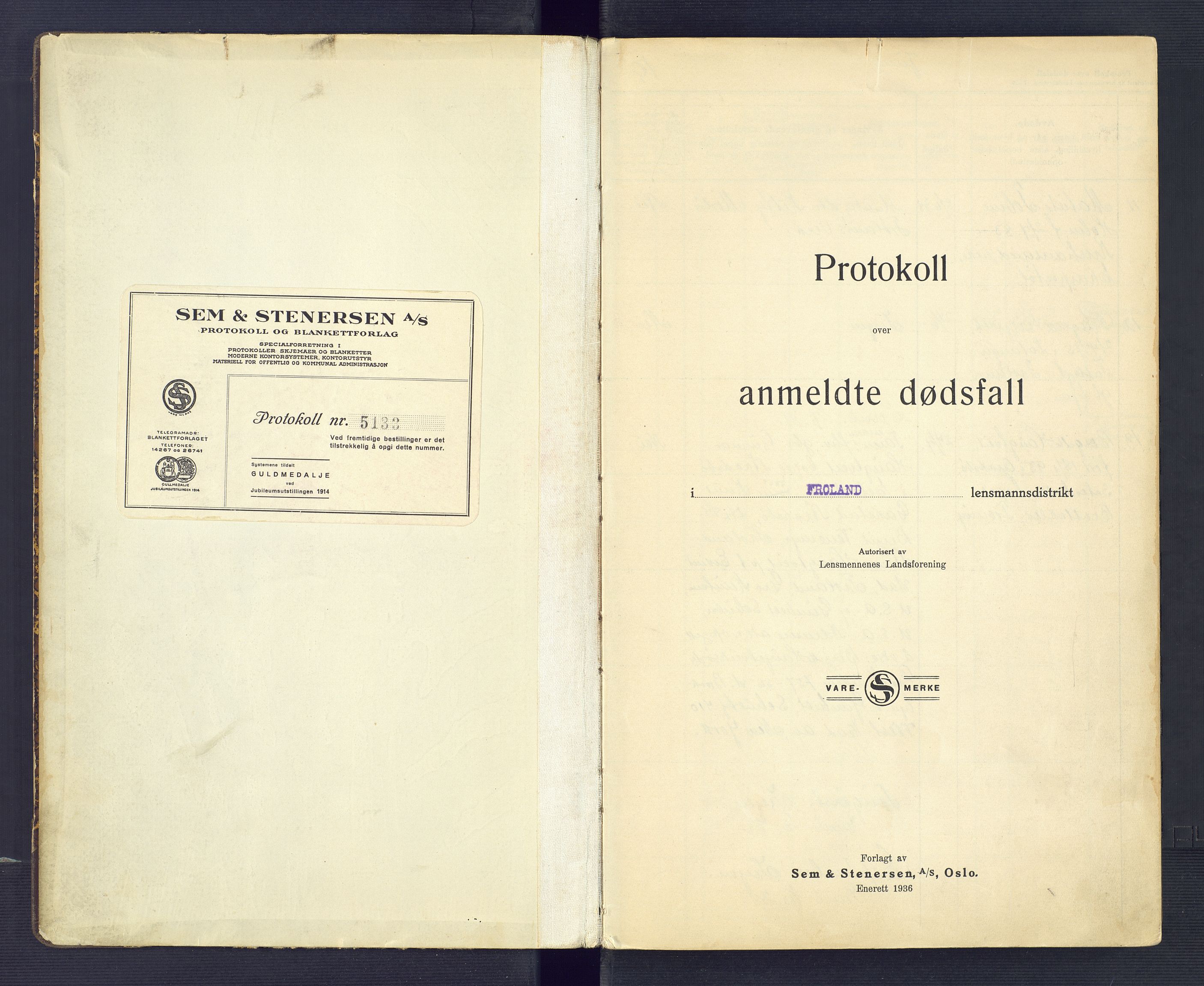 Froland lensmannskontor, SAK/1241-0014/F/Fe/L0001/0004: Dødsfallsprotokoller / Dødsfallsprotokoll, 1938-1954