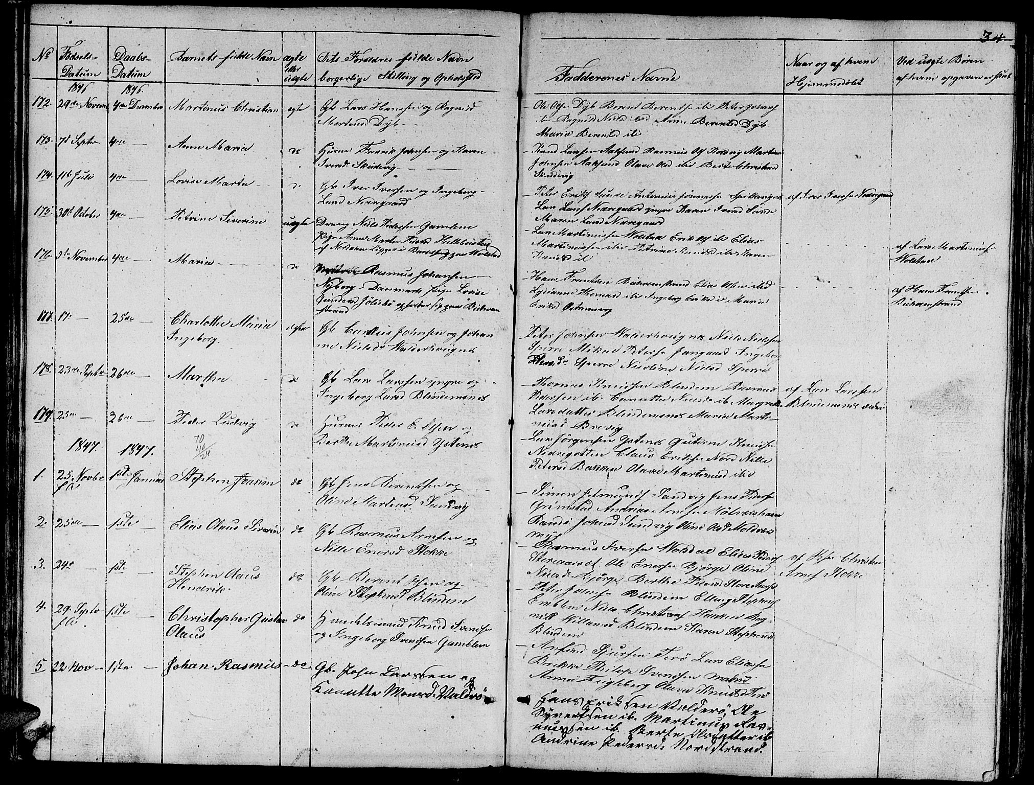 Ministerialprotokoller, klokkerbøker og fødselsregistre - Møre og Romsdal, AV/SAT-A-1454/528/L0426: Parish register (copy) no. 528C07, 1844-1854, p. 34