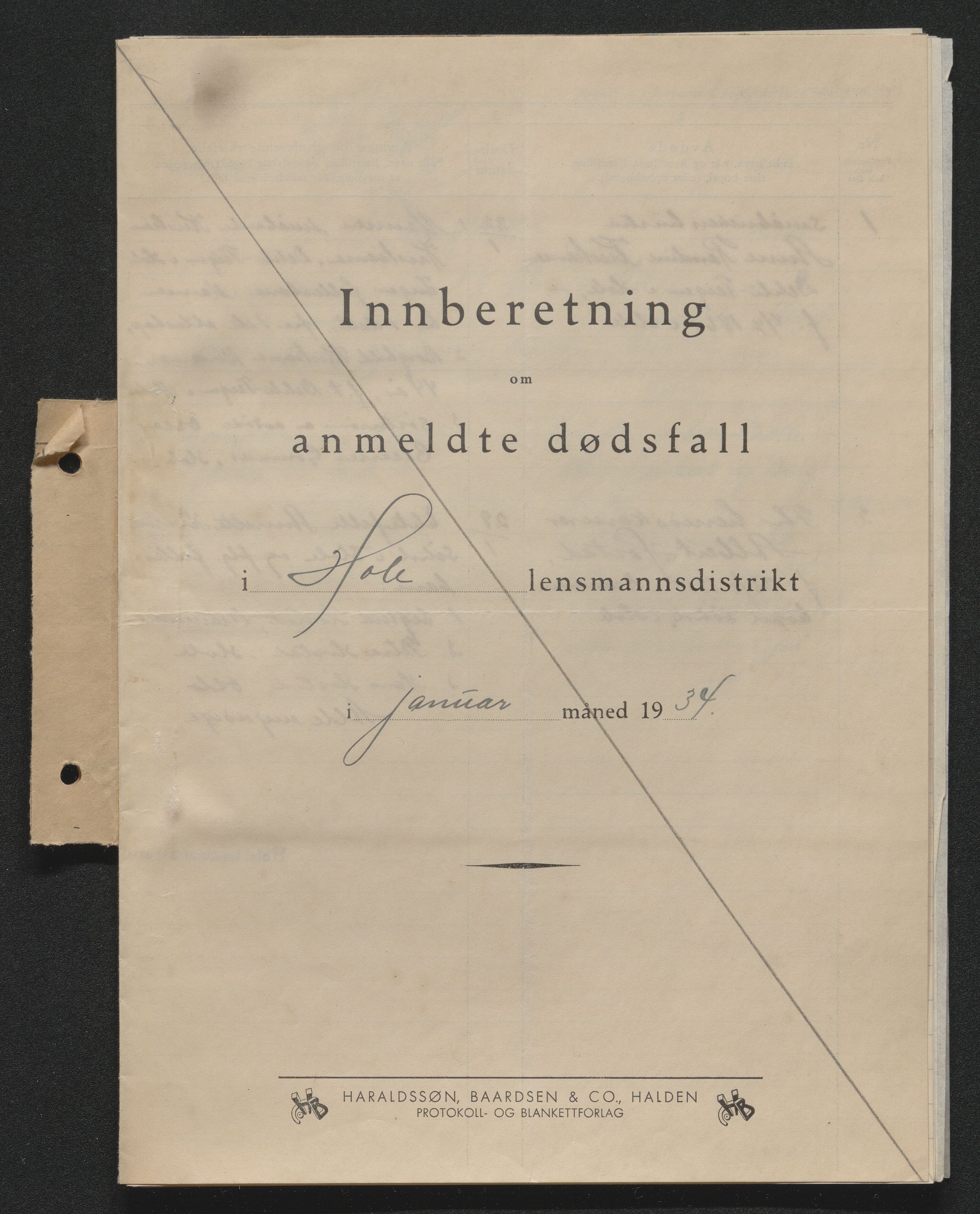 Ringerike sorenskriveri, AV/SAKO-A-105/H/Ha/Hab/L0022: Dødsfallslister Hole, 1933-1940