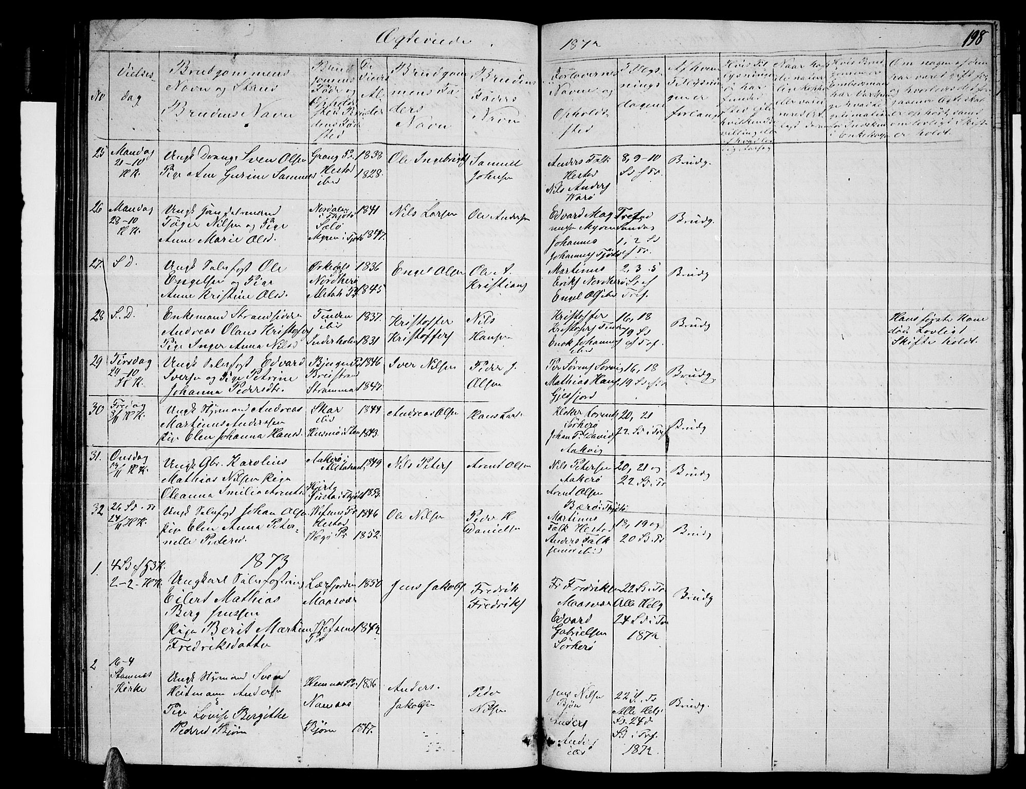 Ministerialprotokoller, klokkerbøker og fødselsregistre - Nordland, AV/SAT-A-1459/834/L0512: Parish register (copy) no. 834C03, 1862-1877, p. 198