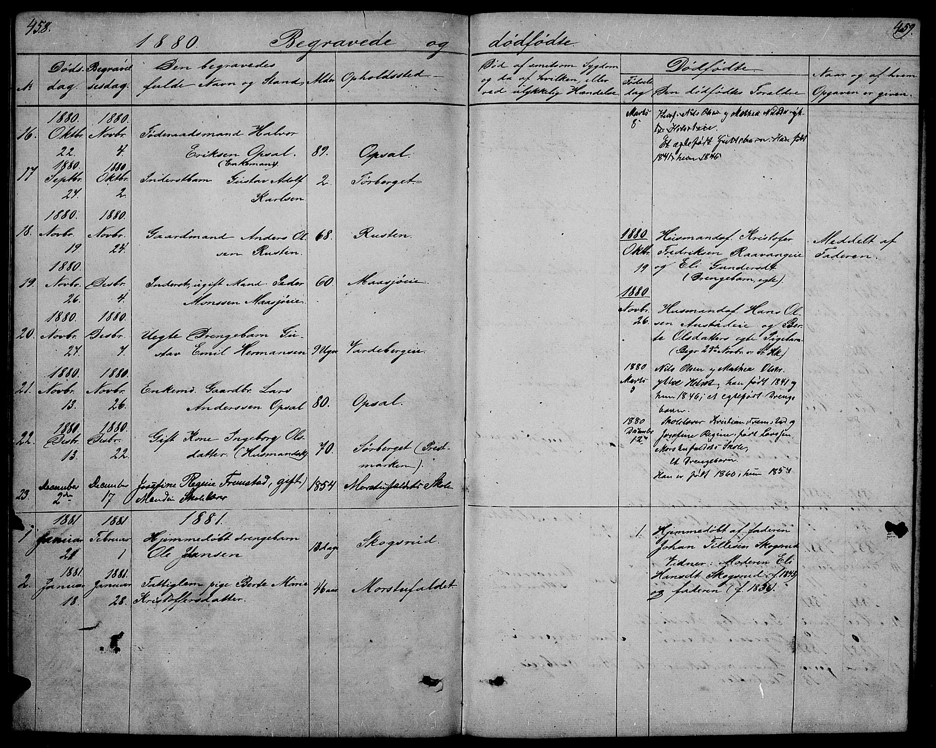 Stange prestekontor, SAH/PREST-002/L/L0005: Parish register (copy) no. 5, 1861-1881, p. 458-459