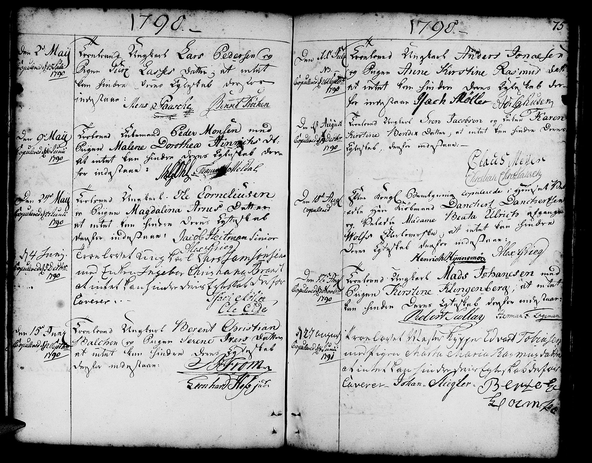 Nykirken Sokneprestembete, SAB/A-77101/H/Haa/L0008: Parish register (official) no. A 8, 1776-1814, p. 75