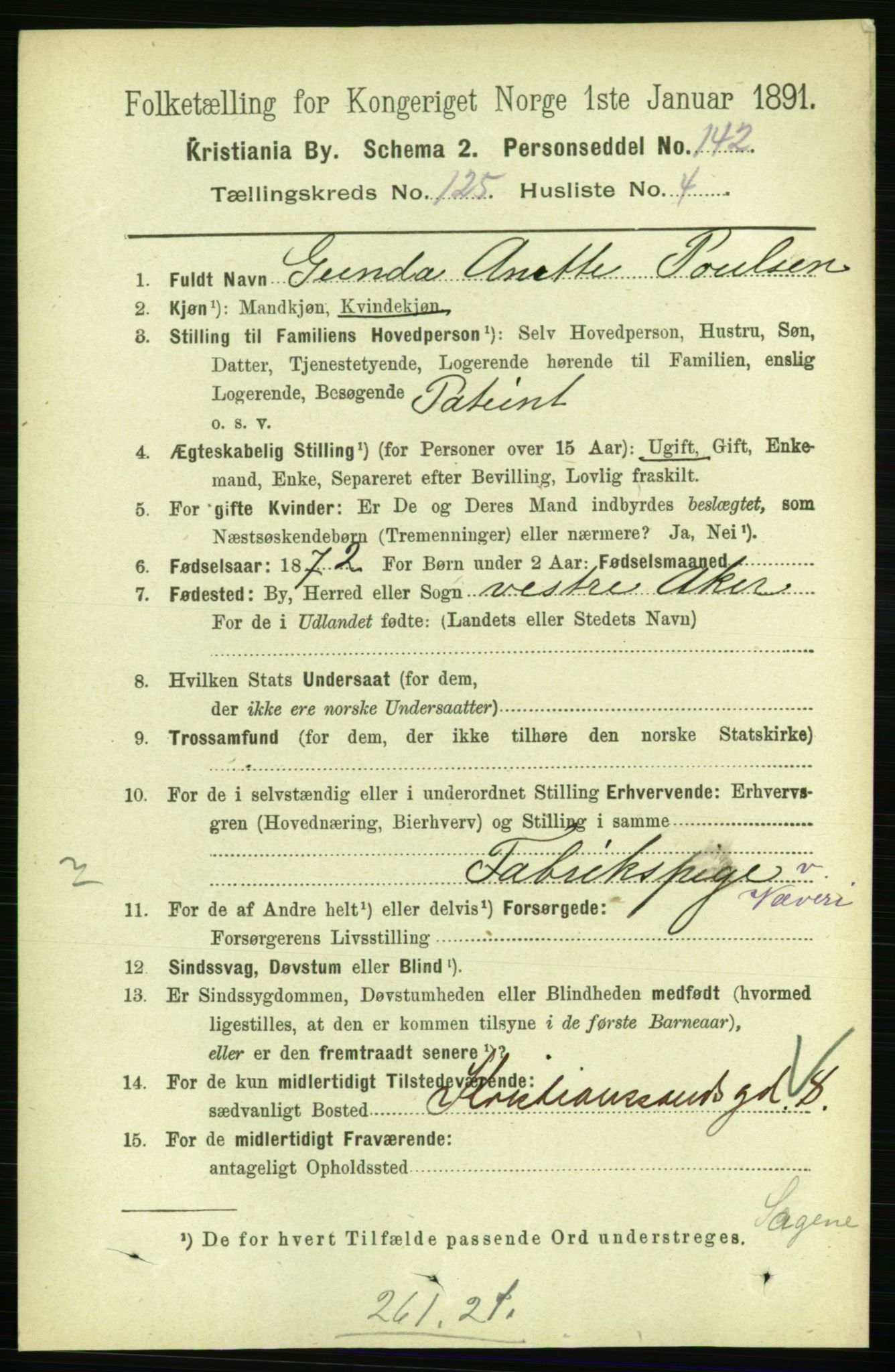 RA, 1891 census for 0301 Kristiania, 1891, p. 66578