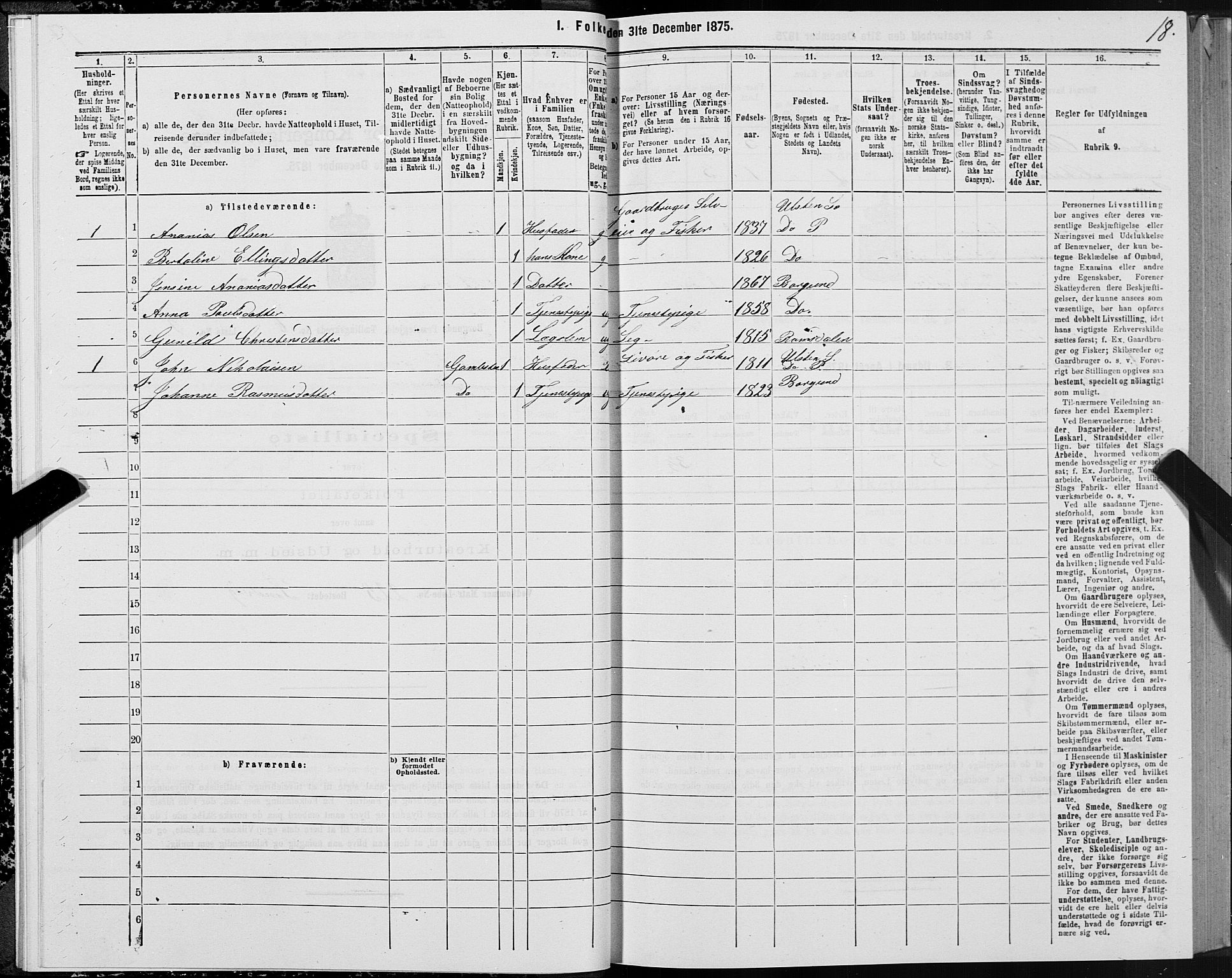 SAT, 1875 census for 1531P Borgund, 1875, p. 4018