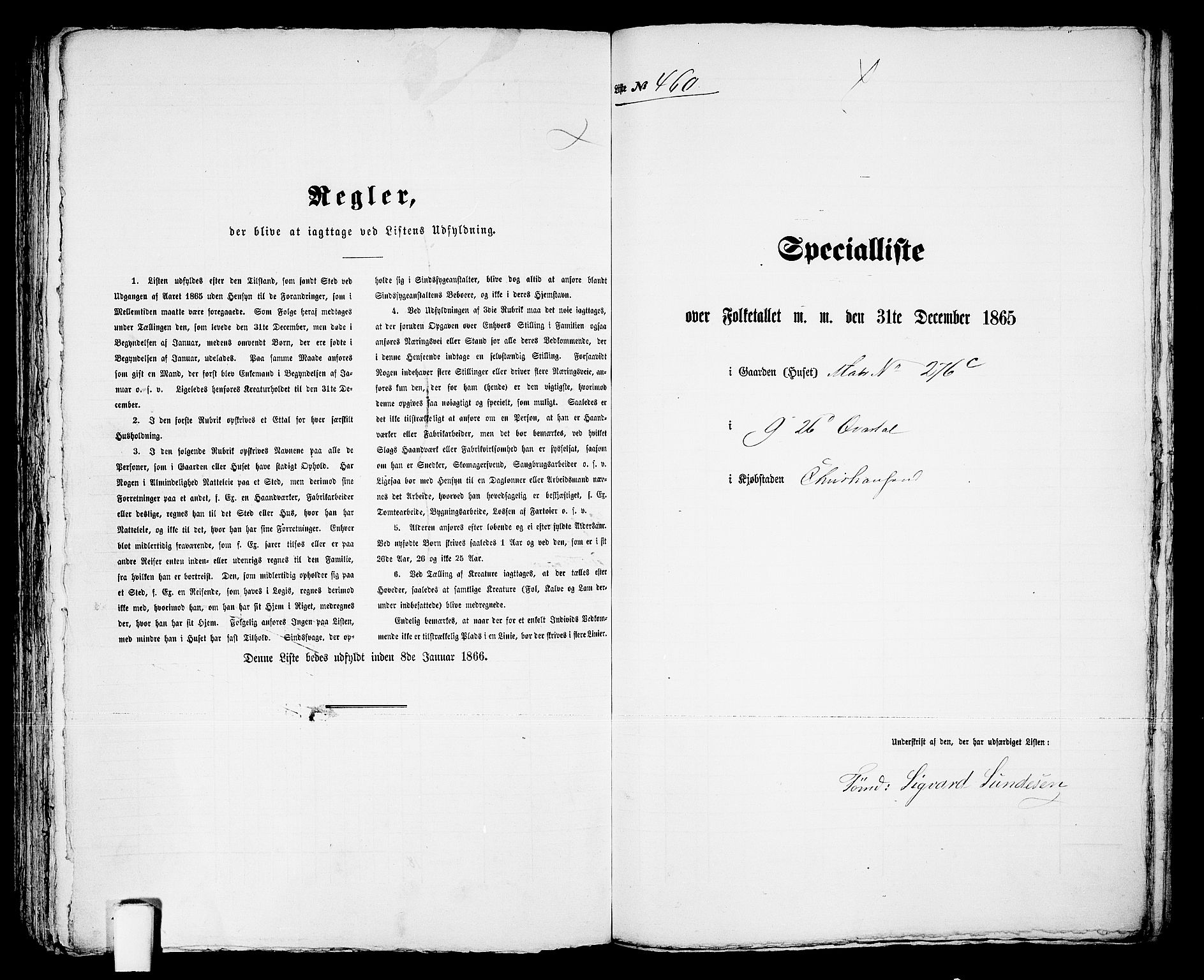 RA, 1865 census for Kristiansand, 1865, p. 942