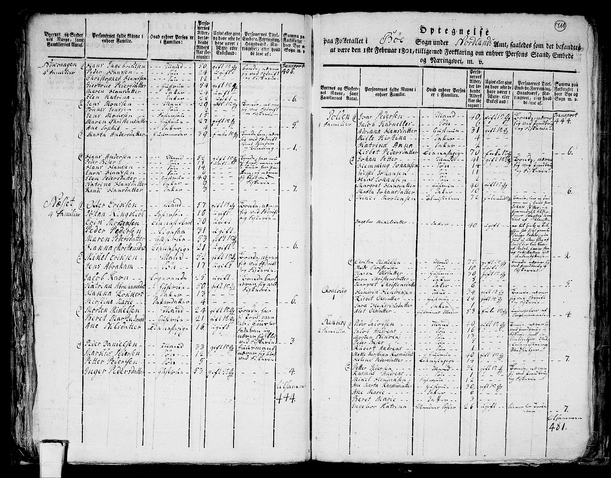 RA, 1801 census for 1867P Bø, 1801, p. 710b-711a