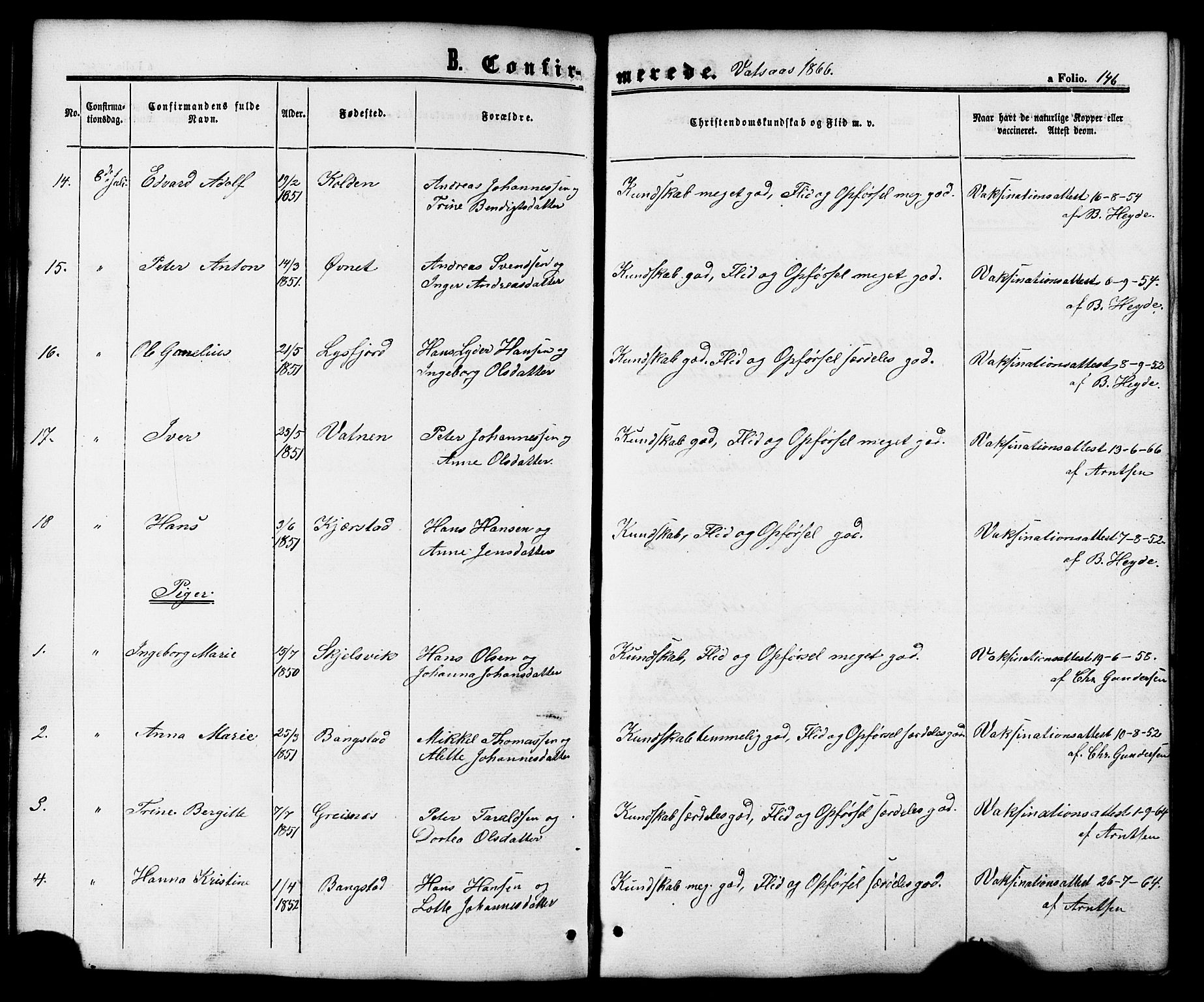 Ministerialprotokoller, klokkerbøker og fødselsregistre - Nordland, SAT/A-1459/810/L0146: Parish register (official) no. 810A08 /1, 1862-1874, p. 146