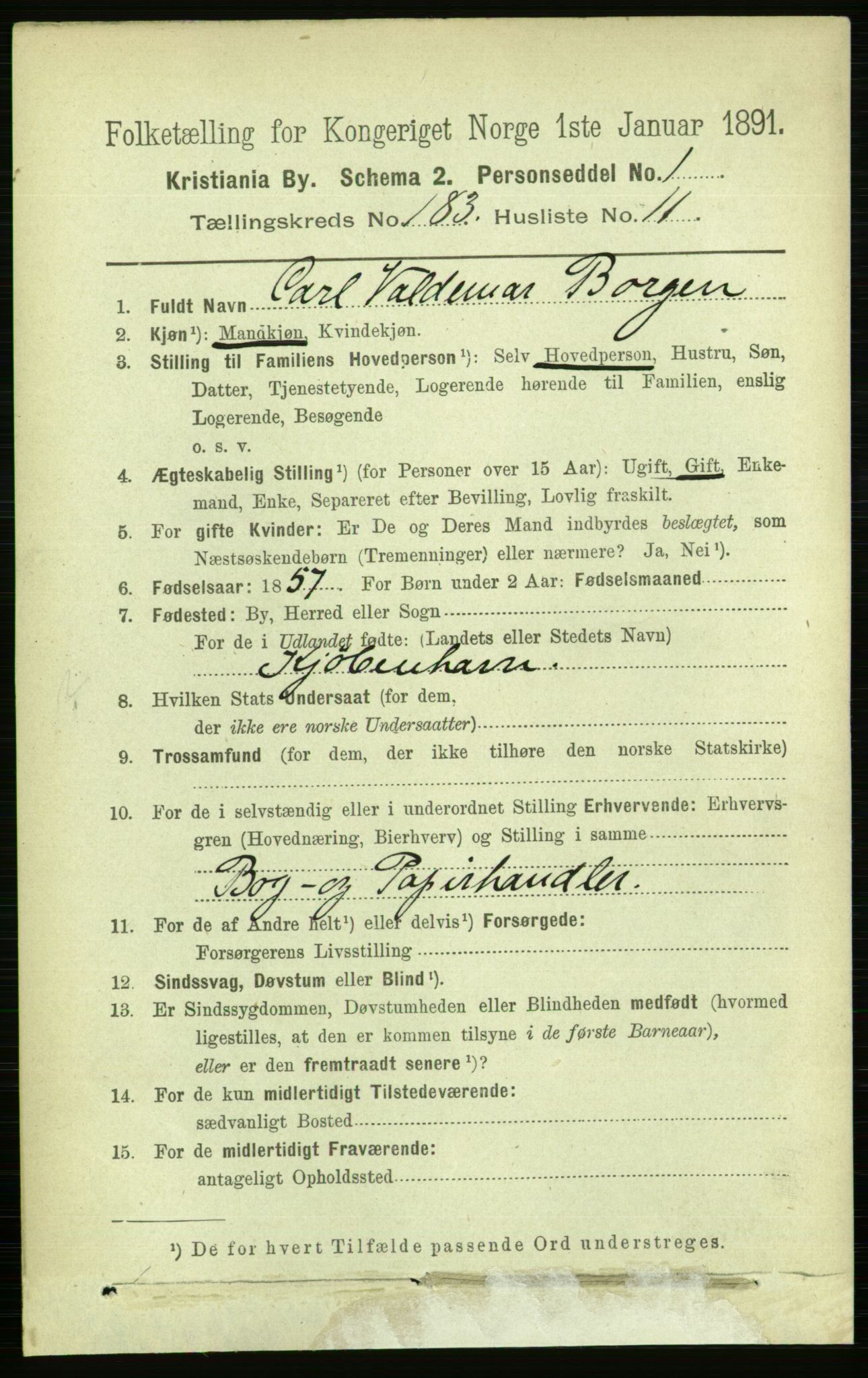 RA, 1891 census for 0301 Kristiania, 1891, p. 109736