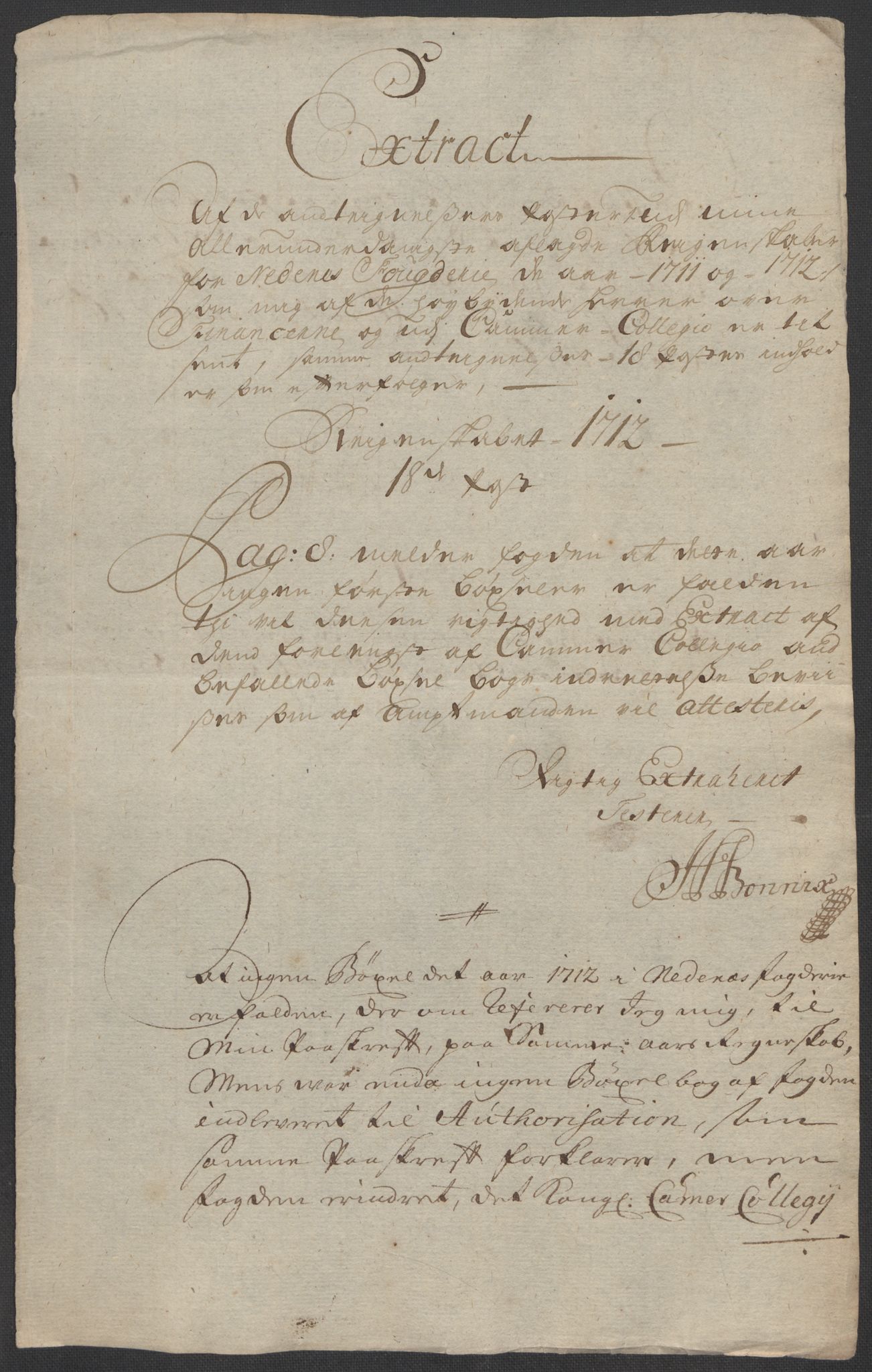 Rentekammeret inntil 1814, Reviderte regnskaper, Fogderegnskap, AV/RA-EA-4092/R39/L2320: Fogderegnskap Nedenes, 1712, p. 582