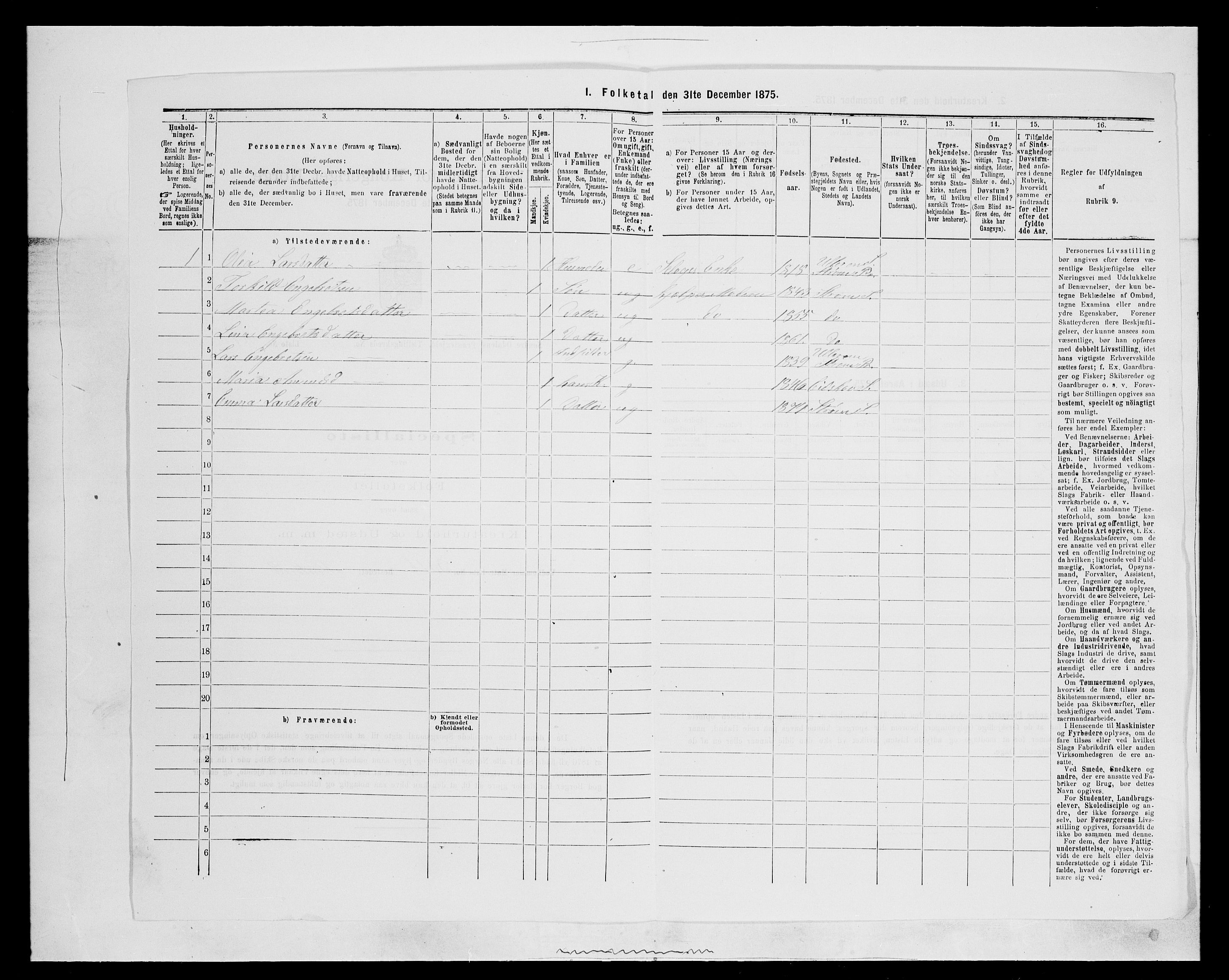 SAH, 1875 census for 0419P Sør-Odal, 1875, p. 1320