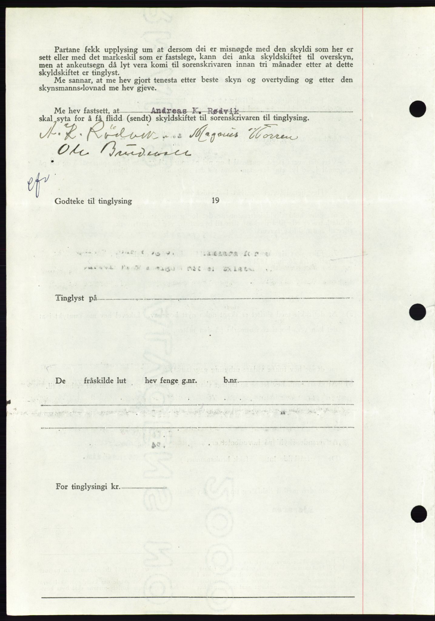 Søre Sunnmøre sorenskriveri, AV/SAT-A-4122/1/2/2C/L0078: Mortgage book no. 4A, 1946-1946, Diary no: : 416/1946