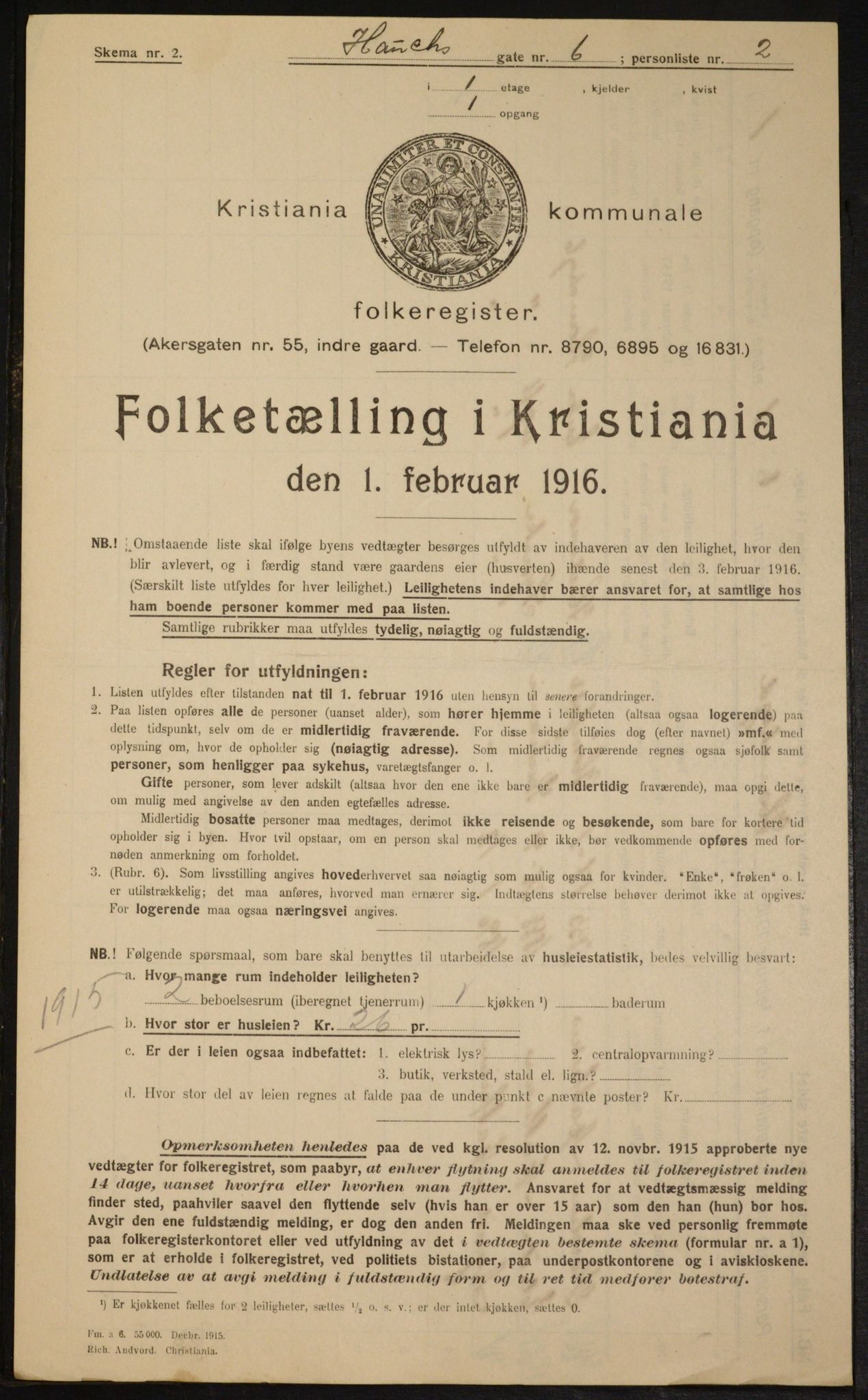 OBA, Municipal Census 1916 for Kristiania, 1916, p. 35777