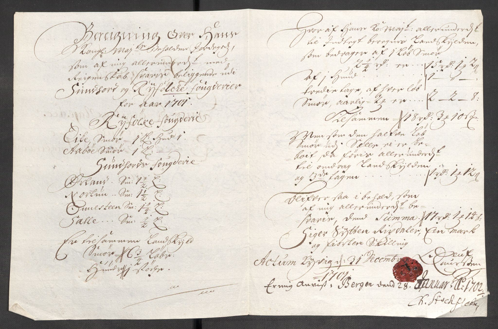 Rentekammeret inntil 1814, Reviderte regnskaper, Fogderegnskap, RA/EA-4092/R48/L2979: Fogderegnskap Sunnhordland og Hardanger, 1700-1701, p. 333