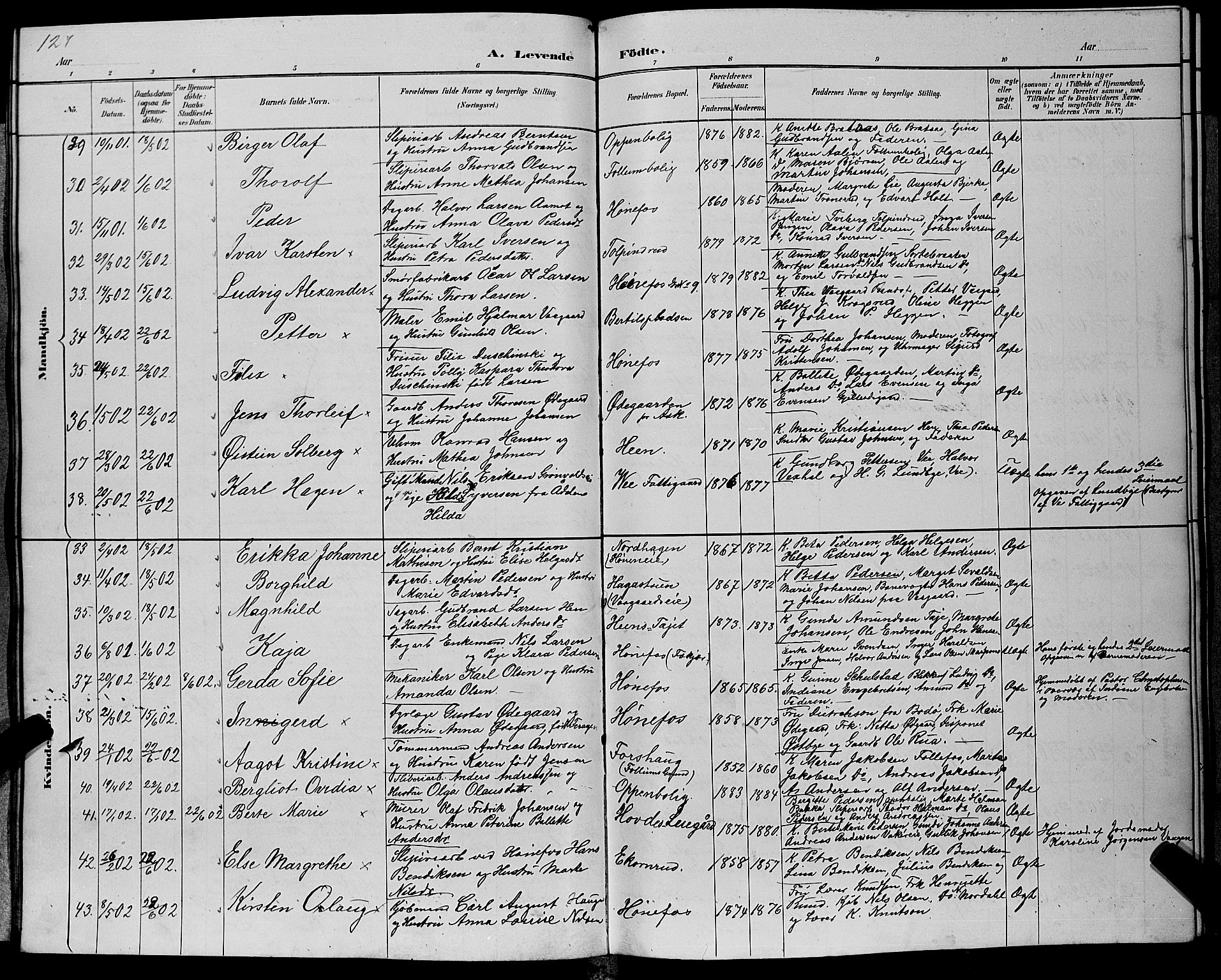 Hønefoss kirkebøker, AV/SAKO-A-609/G/Ga/L0002: Parish register (copy) no. 2, 1888-1904