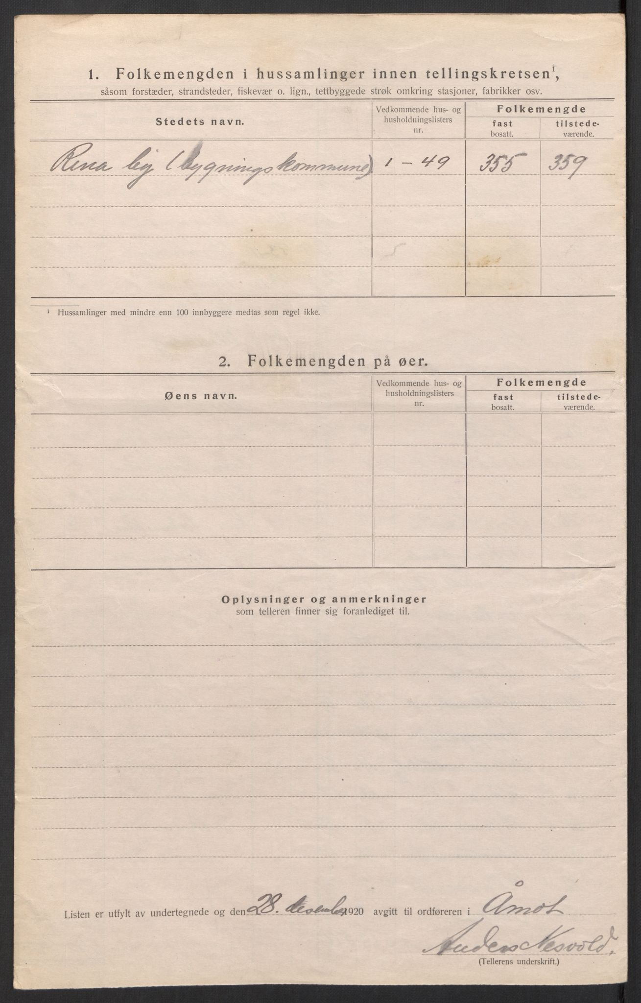 SAH, 1920 census for Åmot, 1920, p. 16