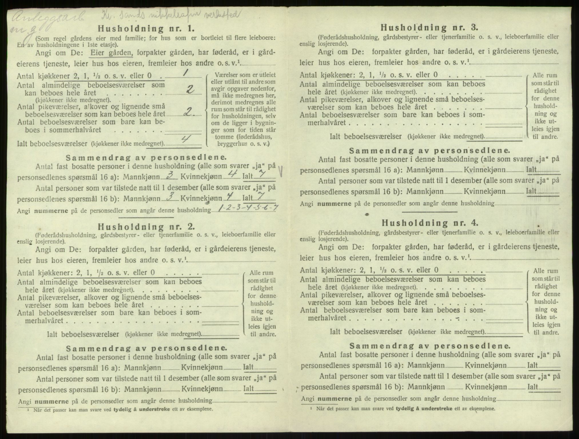 SAB, 1920 census for Hosanger, 1920, p. 266