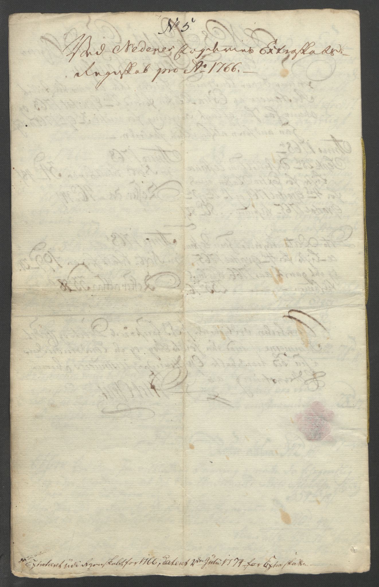 Rentekammeret inntil 1814, Reviderte regnskaper, Fogderegnskap, RA/EA-4092/R39/L2424: Ekstraskatten Nedenes, 1762-1767, p. 161