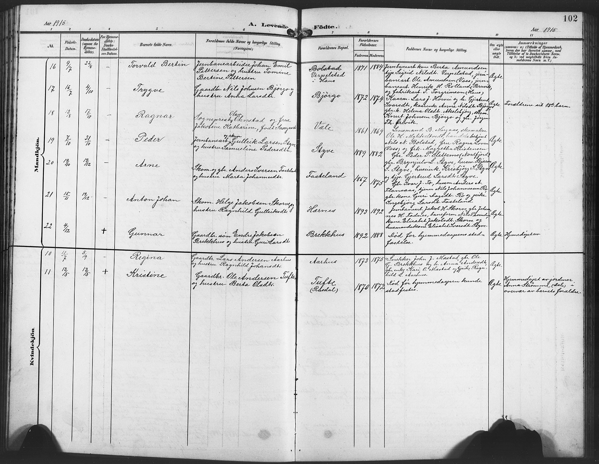 Evanger sokneprestembete, AV/SAB-A-99924: Parish register (copy) no. A 5, 1897-1917, p. 102