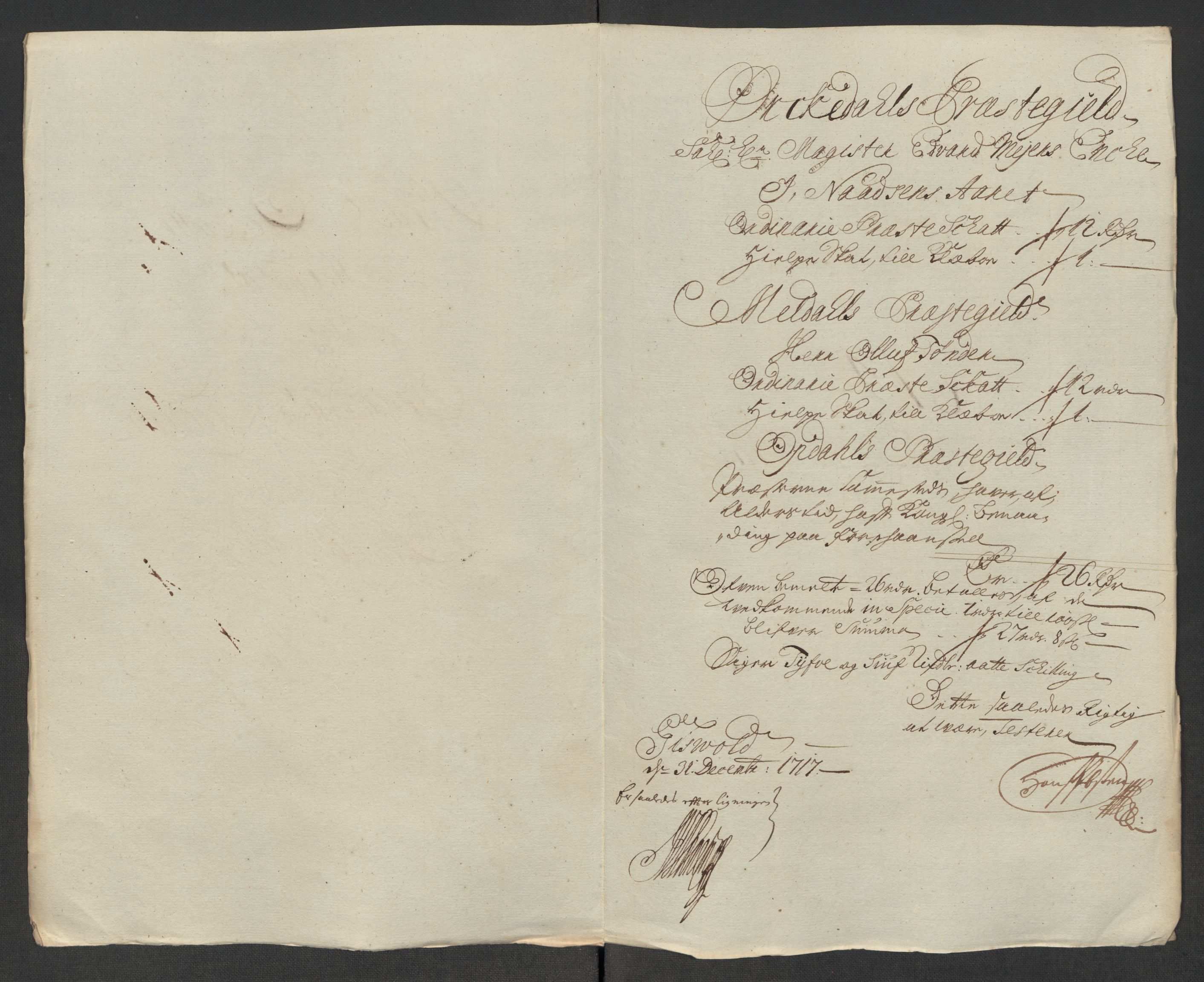 Rentekammeret inntil 1814, Reviderte regnskaper, Fogderegnskap, RA/EA-4092/R60/L3969: Fogderegnskap Orkdal og Gauldal, 1717, p. 124