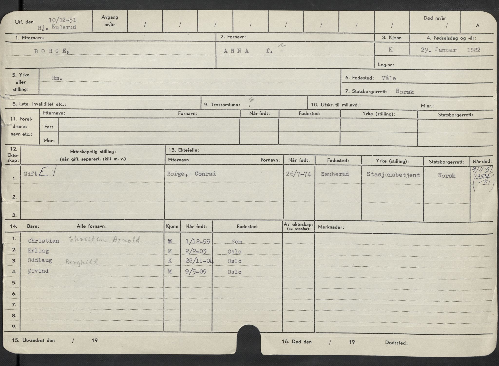 Oslo folkeregister, Registerkort, AV/SAO-A-11715/F/Fa/Fac/L0013: Kvinner, 1906-1914, p. 599b