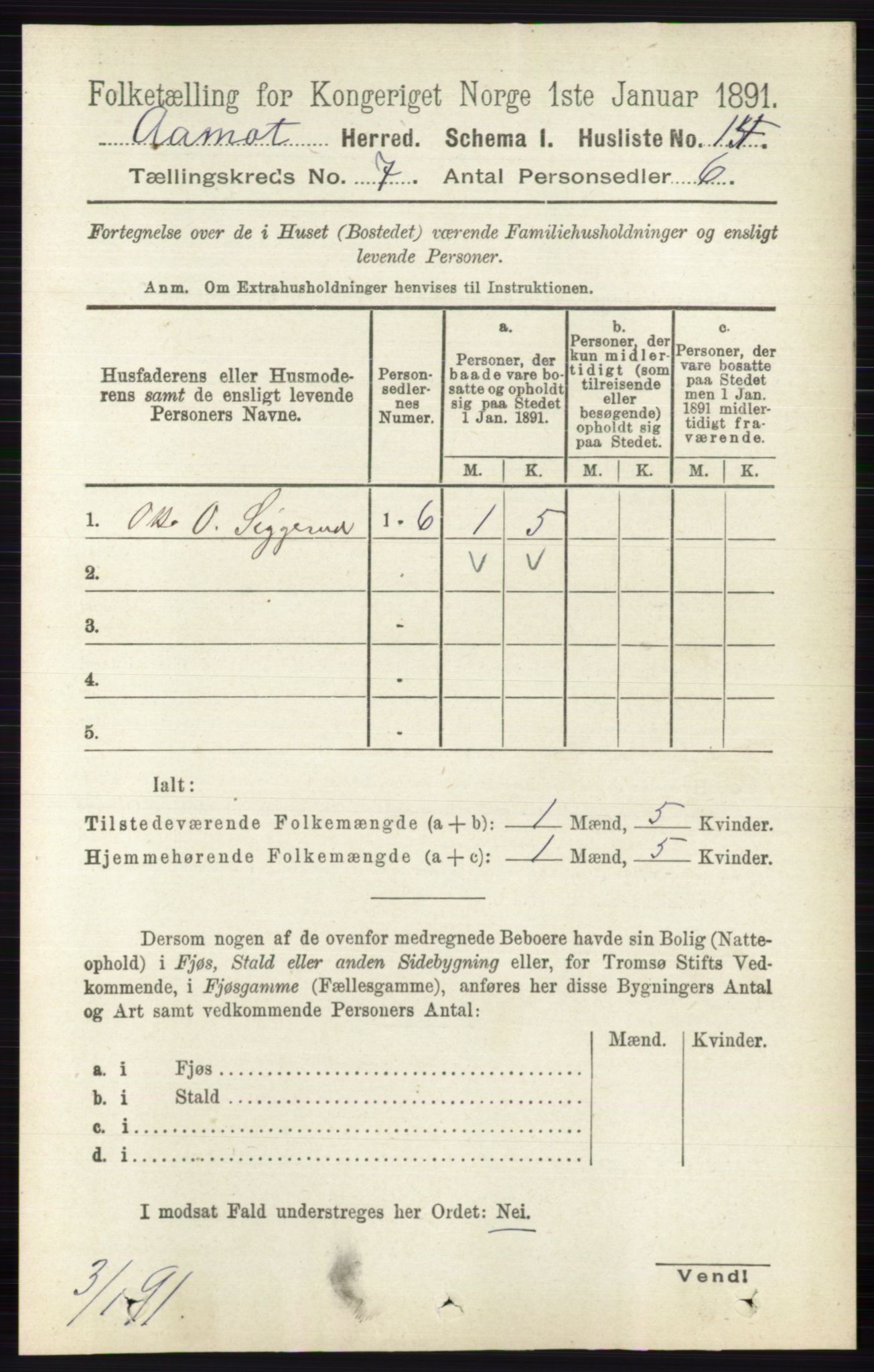 RA, 1891 census for 0429 Åmot, 1891, p. 2849