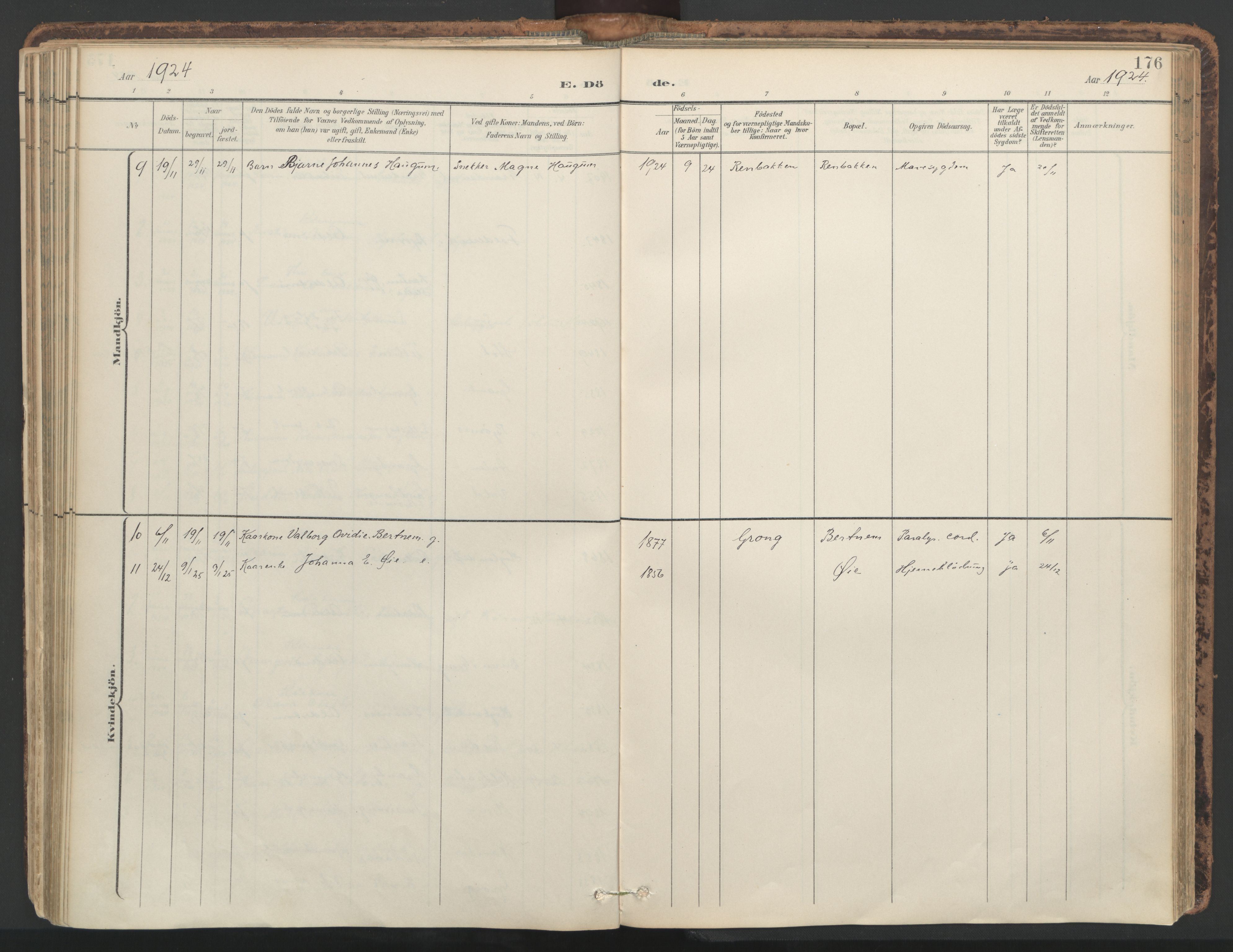 Ministerialprotokoller, klokkerbøker og fødselsregistre - Nord-Trøndelag, SAT/A-1458/764/L0556: Parish register (official) no. 764A11, 1897-1924, p. 176