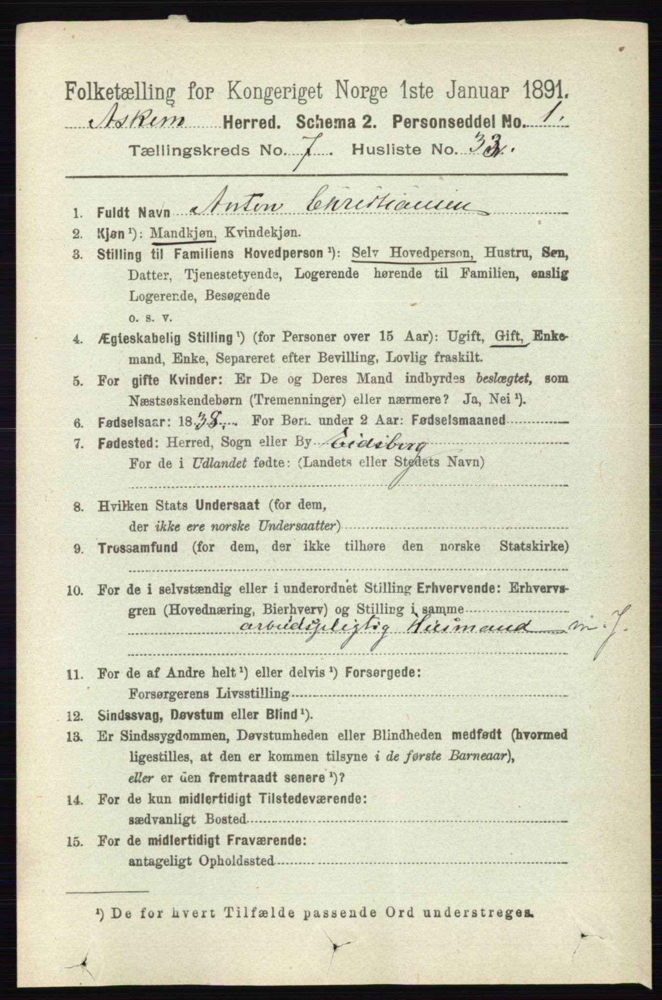 RA, 1891 census for 0124 Askim, 1891, p. 1199